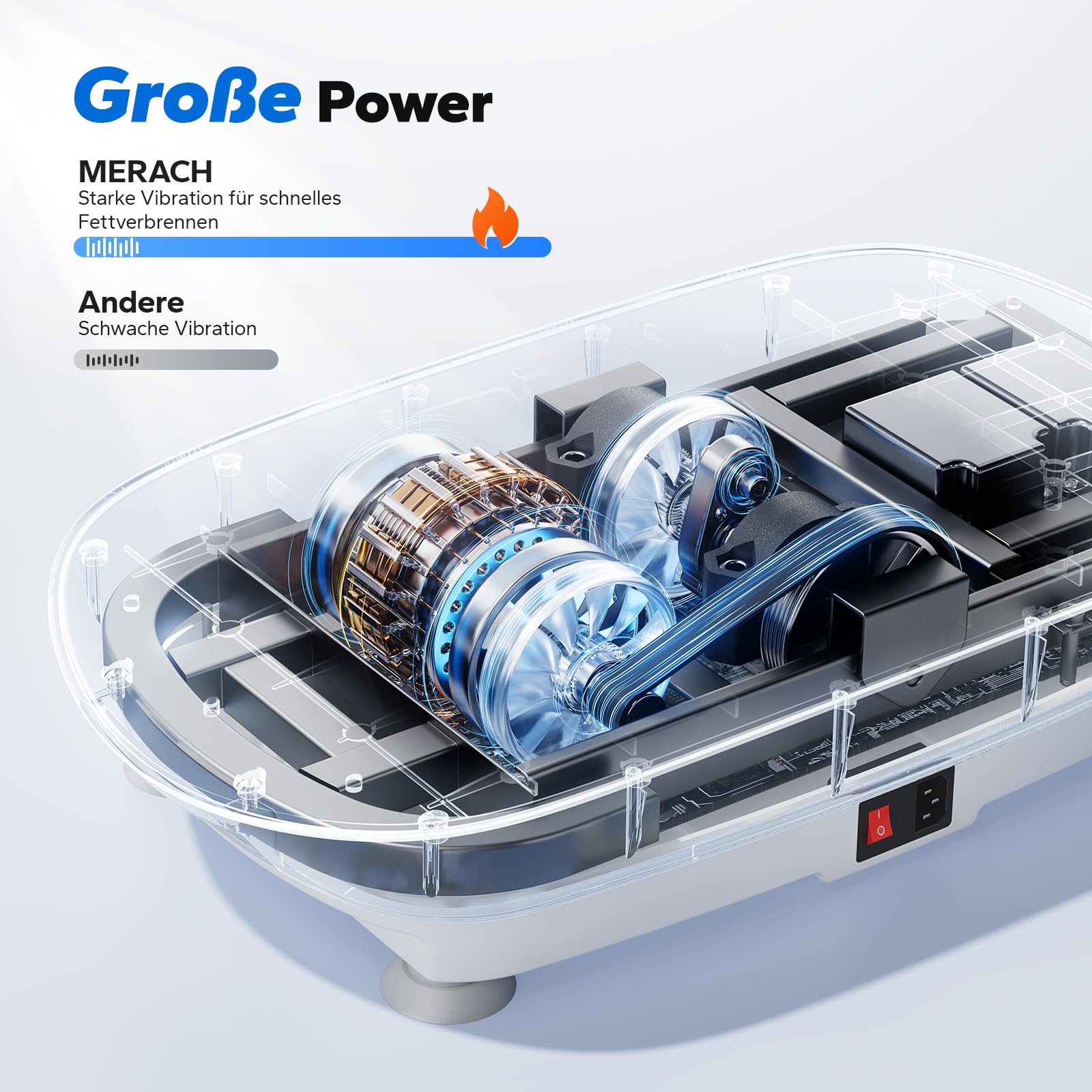 MERACH Vibrationsplatte, Leise und Kompakte Vibrationsplatte für Körperformung und Entspannung mit Komfortabler Silikonpad, LED-Display und Fernbedienung