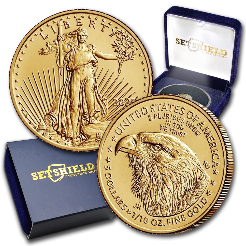 American Gold Eagle coin in luxury LED presentation box