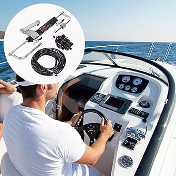VEVOR Hydraulic Outboard Steering Kit, 90HP, Marine Boat