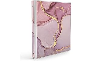 3-Ring Binder with Pink Marble Design and Ample Storage