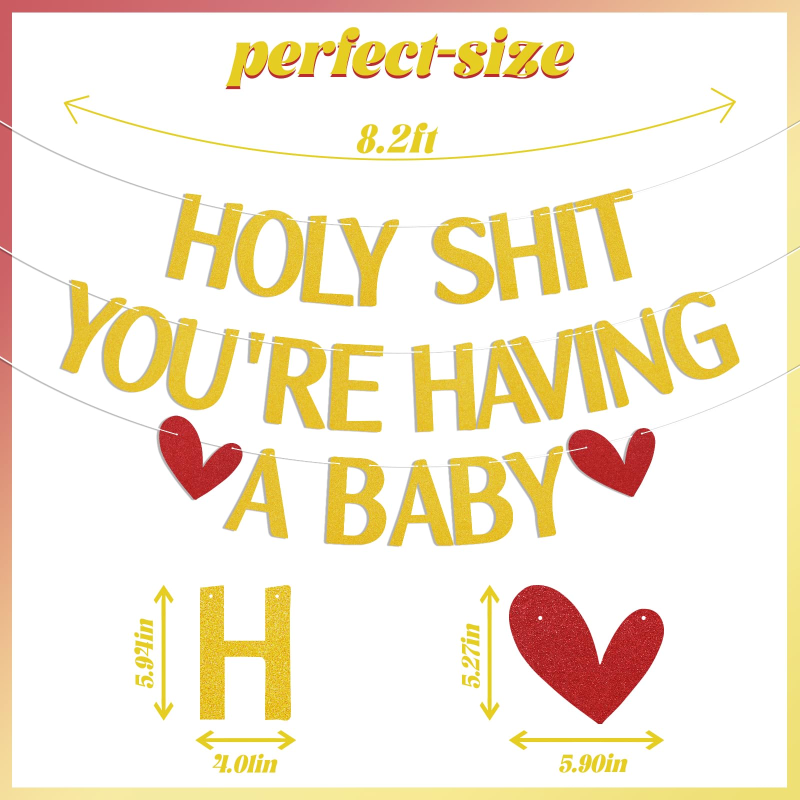 Holy Shit You're Have a Baby Banner - Divertidas decoraciones de embarazo, decoraciones de fiesta de baby shower, pancarta de bienvenida para bebé, felicitaciones, decoraciones de fiesta de bebé,