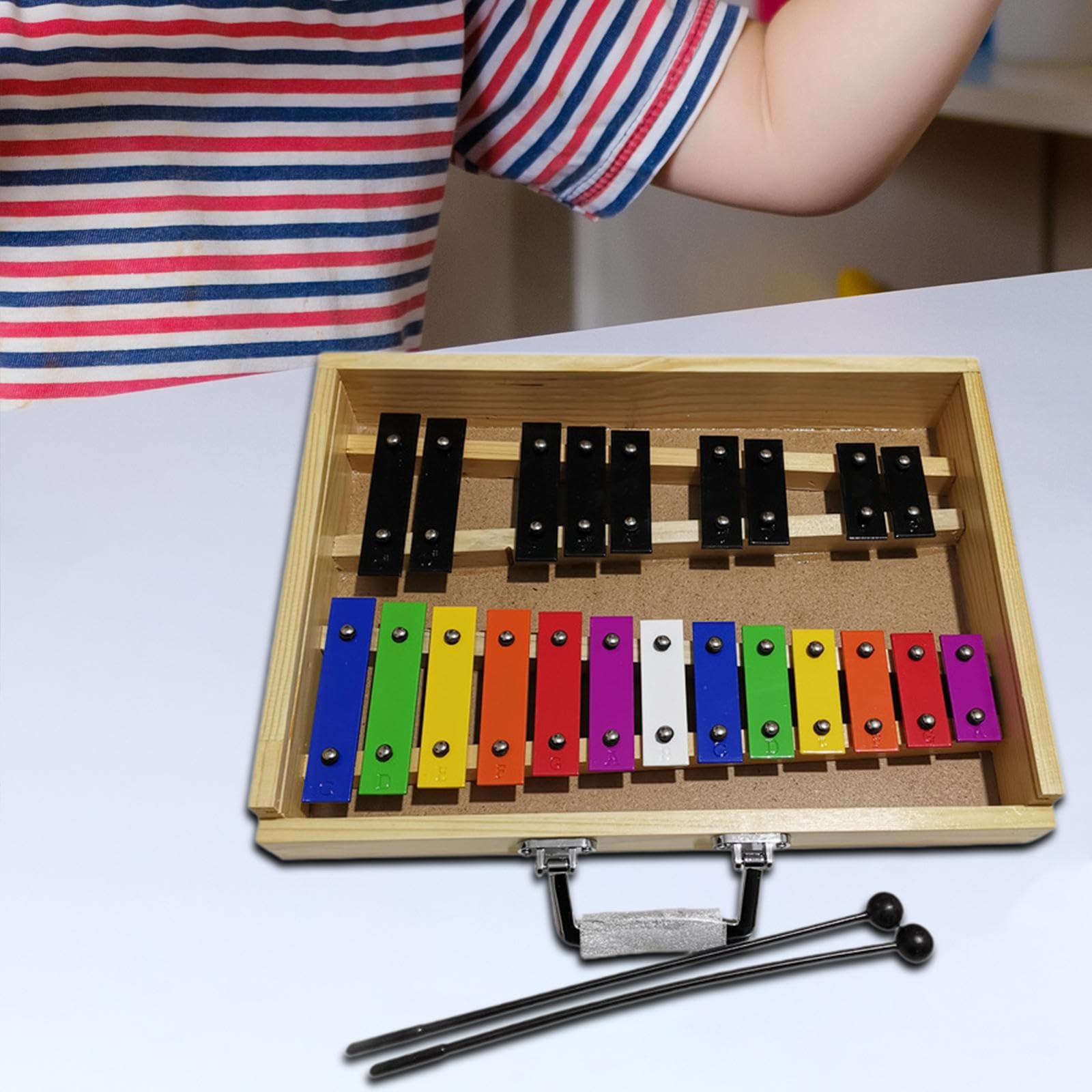 perfeclan Xilófono de 22 teclas, juguete musical educativo, bolsa de transporte con Base de madera, xilófono de madera para niños en edad preescolar, niños y