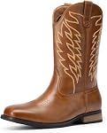 Bruno Marc Men's Cowboy Boots Embroidered Western Boots Square Toe Boots