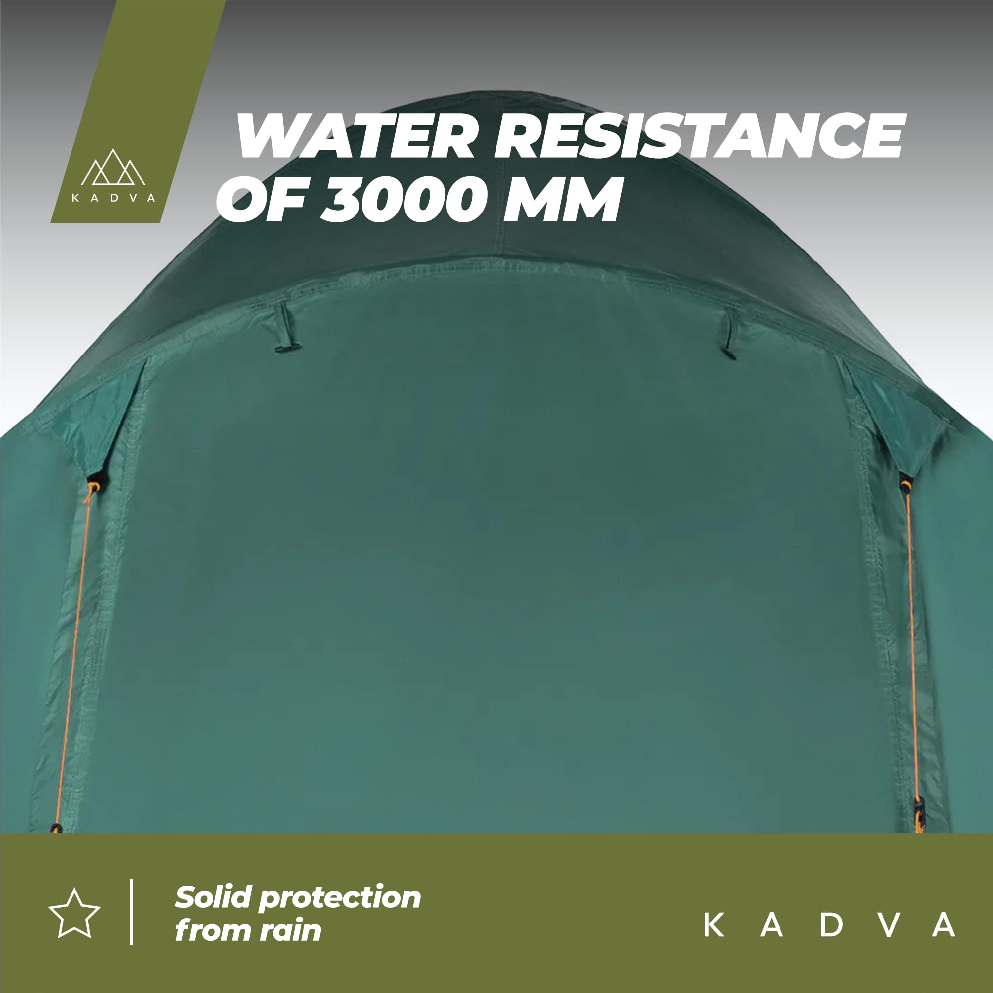 KADVA CAMPdome 3 tende da lancio per 3 persone, 270 x 210 x 125 cm, impermeabile, leggero e resistente, struttura in fibra di vetro, ideale per campeggio e escursioni
