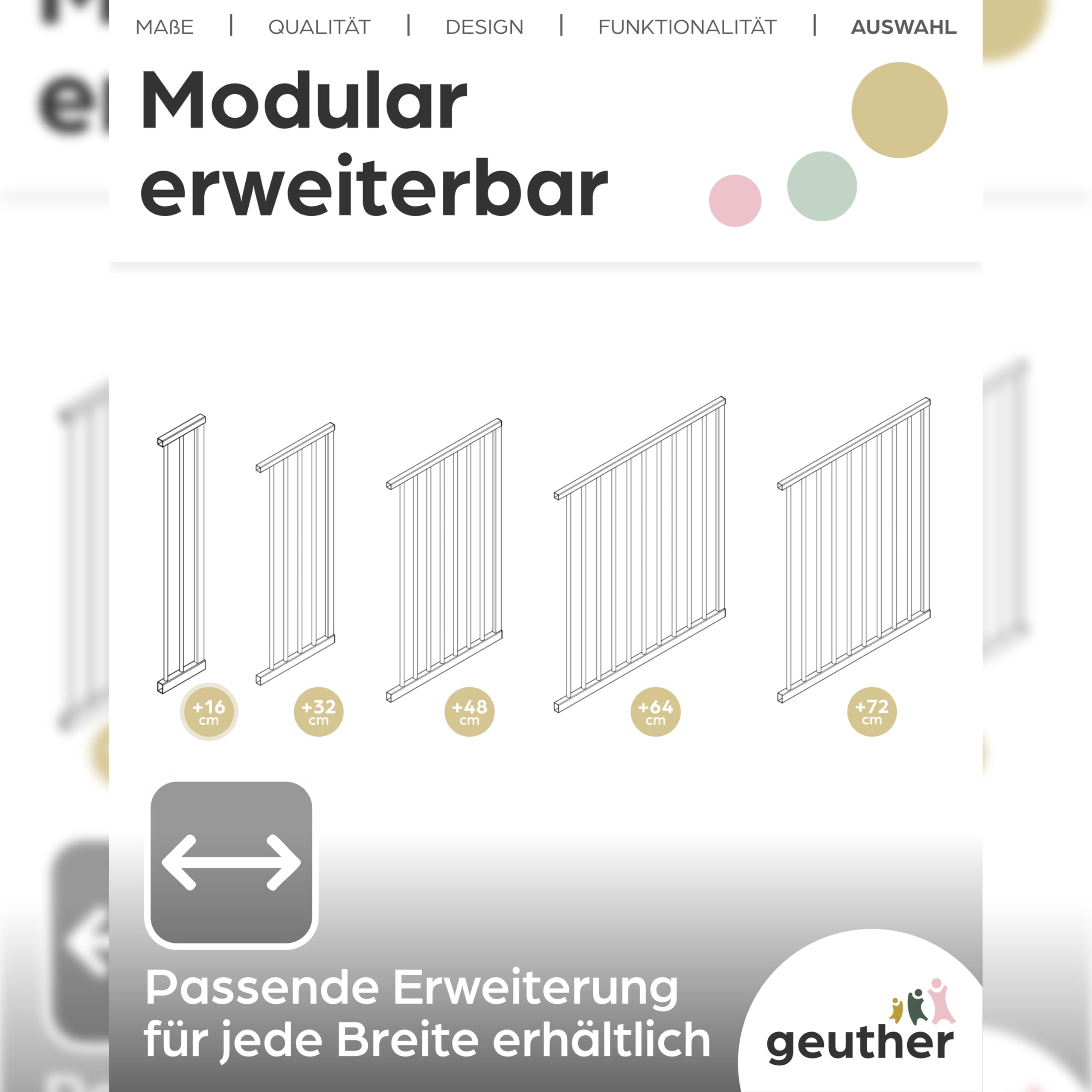 Geuther Prolungamento Easylock Plus Easylock Wood Plus 16 cm Bianco TÜV/GS