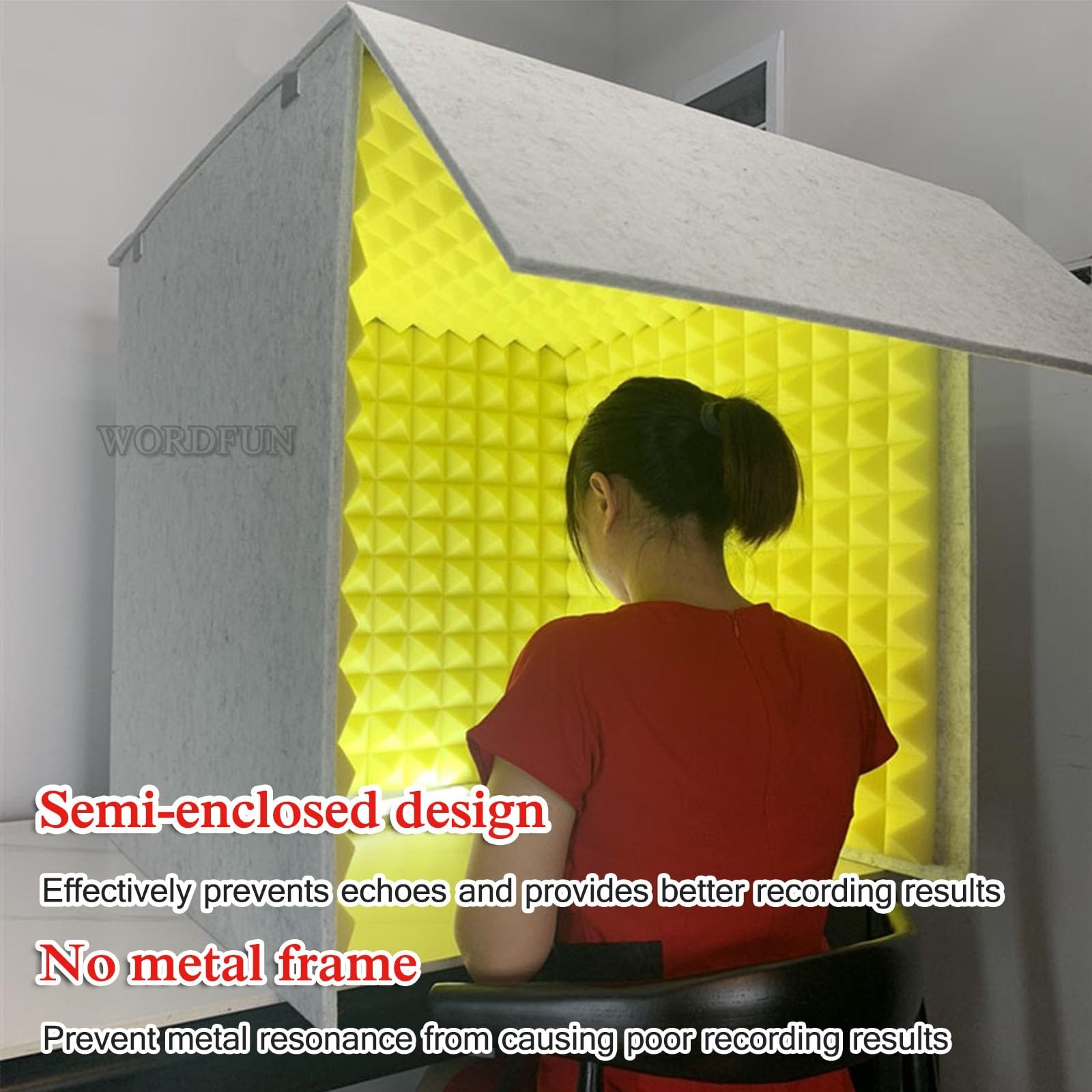 Home Studio Booth, Portable Recording Booth, Desktop Soundproof Cover, Decreasing Noise, Vocal Absorbing Shield, for Microphone Recording Equipment Podcasts Singing Gaming and Broadcasting