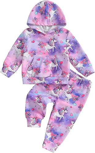 Karwuiio Conjunto de 2 piezas para bebé recién nacido, sudadera con capucha y pantalones, ropa de otoño e invierno