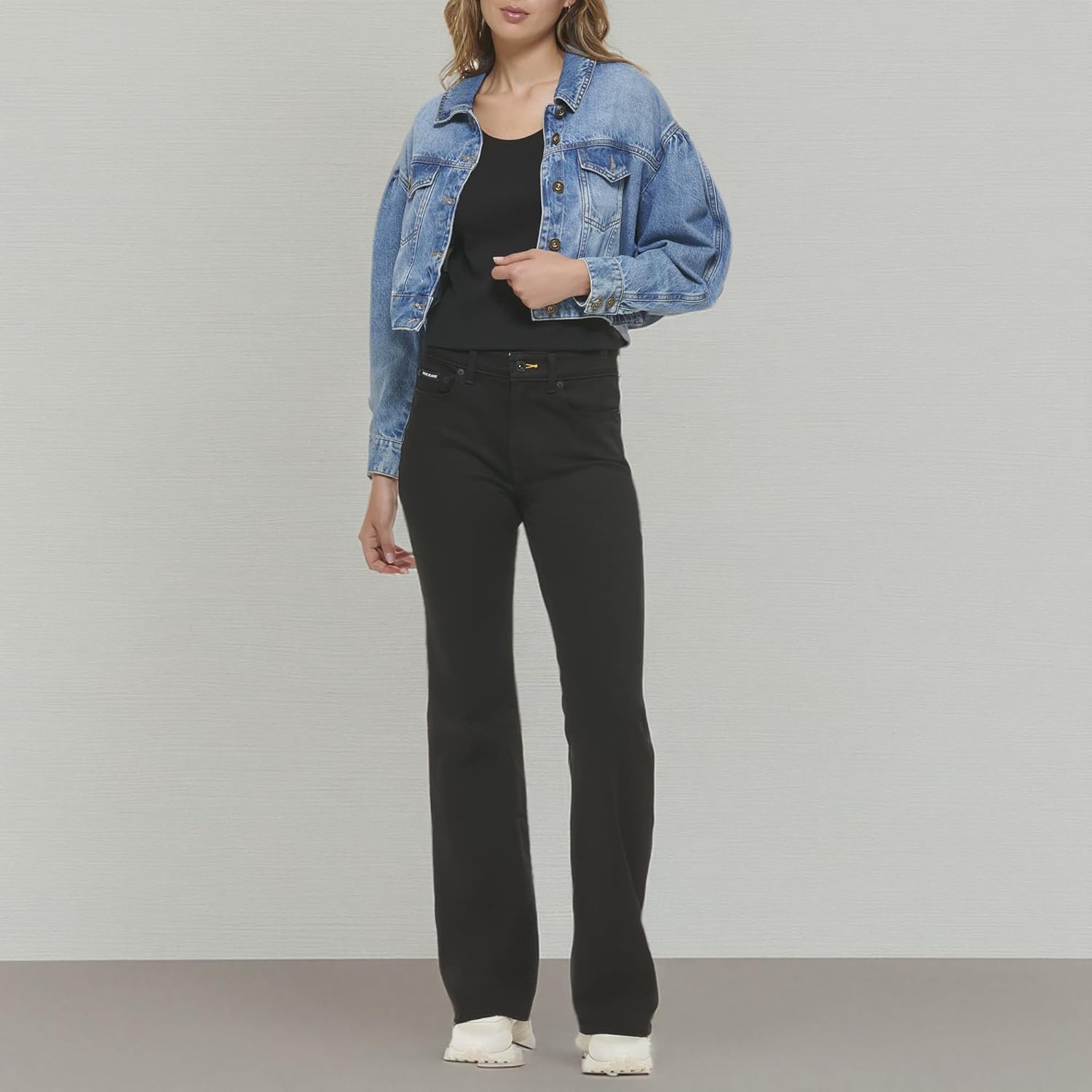 DKNY womens Denim Fashionable Cropped Jeans Jacket - Image 7