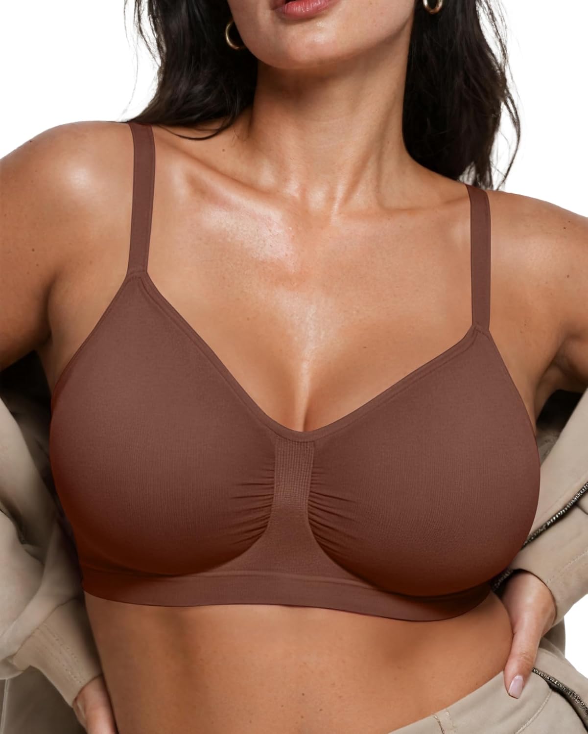 OEAK Bralettes for Women No Padding Comfortable Wireless Bras Seamless Bralette No Underwire Bra Cute Everyday Tshirt Bras