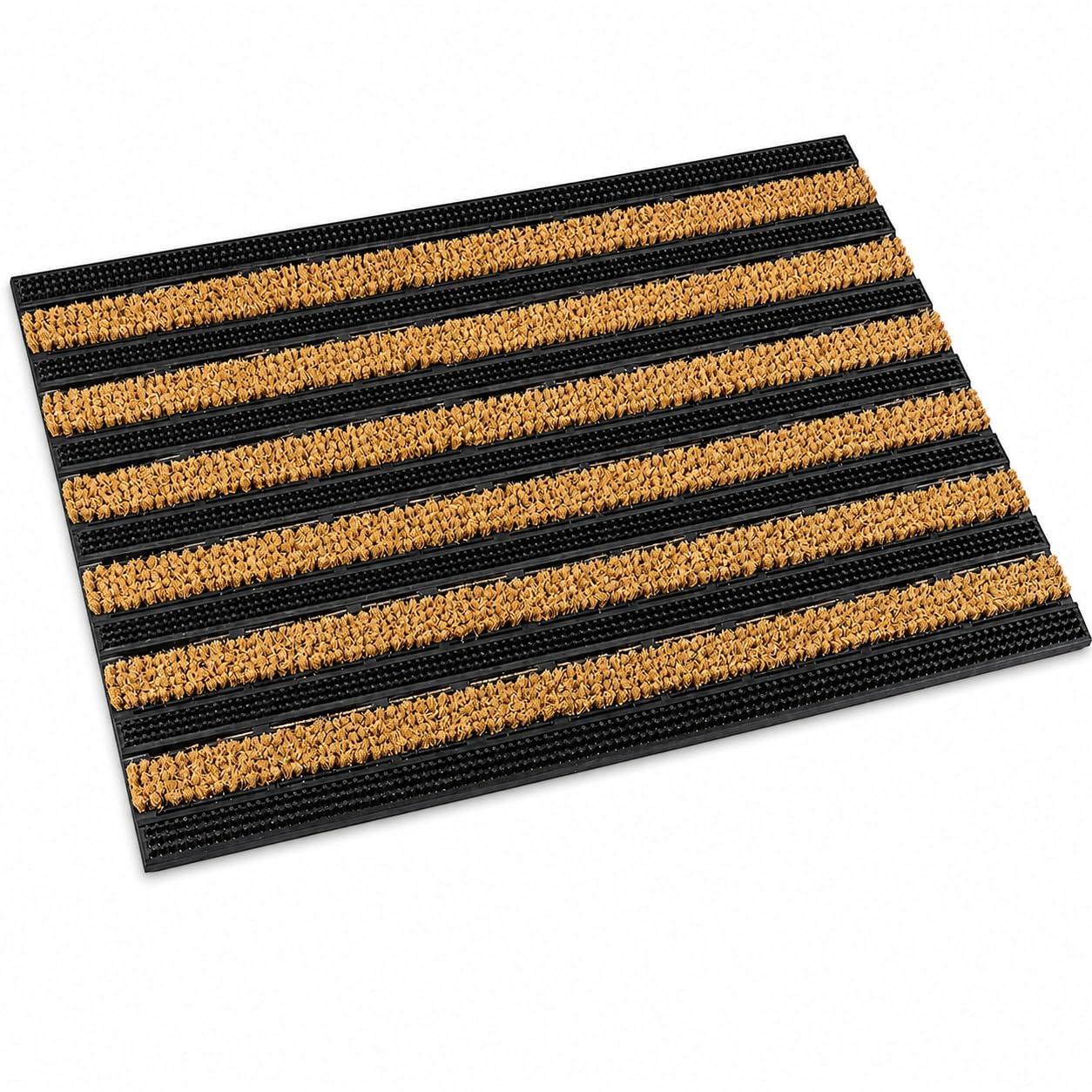 EDS Rubber Coir Stripe Door Mat 45x75cm Heavy Duty Non Slip Doormat