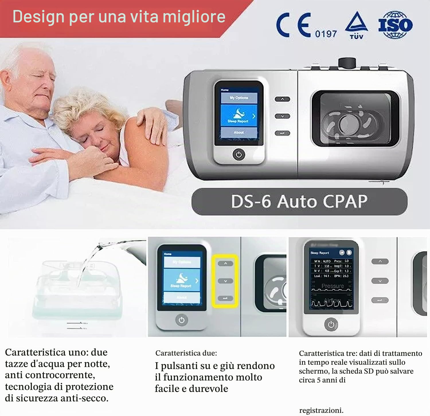 Dispositivo anti-russamento per adulti, soluzione automatica per alleviare il russamento e prevenire l'apnea notturna, con accessori completi