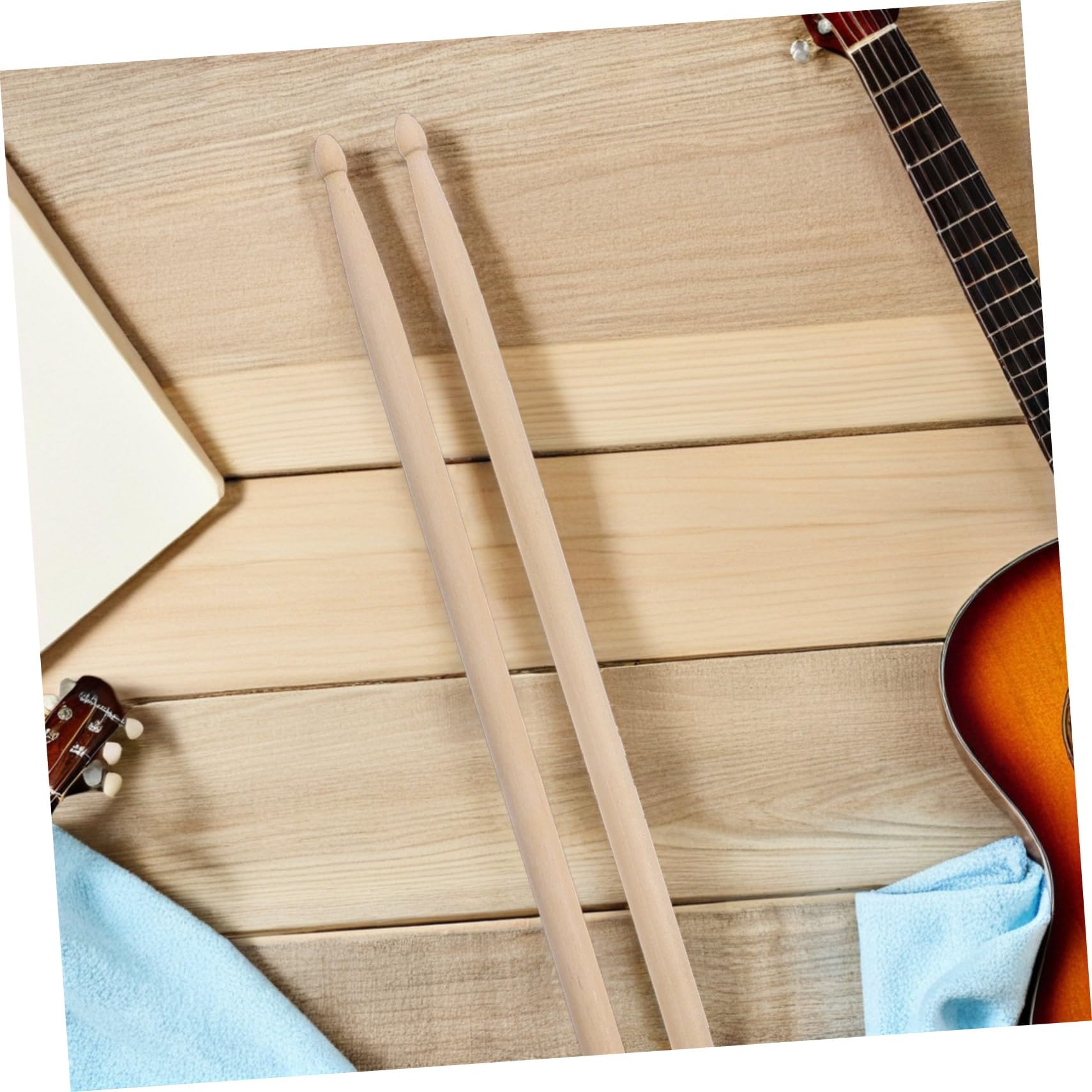 12 Pares Baquetas Madera para Batería con Grip Cómodo Equilibradas y Resistentes para Jazz Rock y Percusión Principiantes y Profesionales