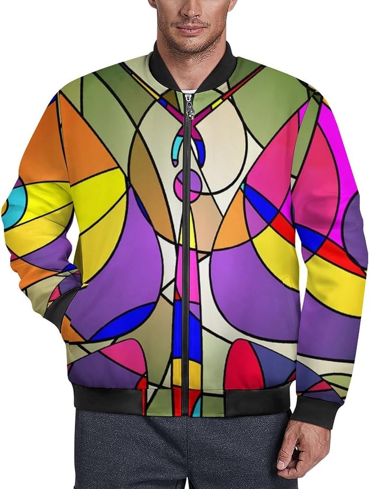Amazon | [MXN] ジャケット カラフルな蝶 ジャンパー メンズ ライト