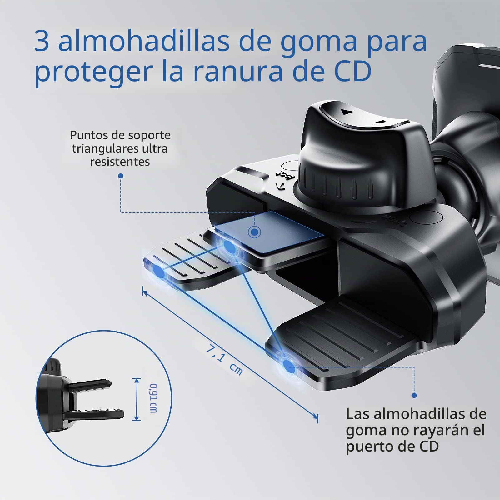 OQTIQ Soporte magnético para teléfono de Coche, Soporte para Ranura de CD con 6 imanes Fuertes, Compatible con iPhone, Samsung, Galaxy, LG y más