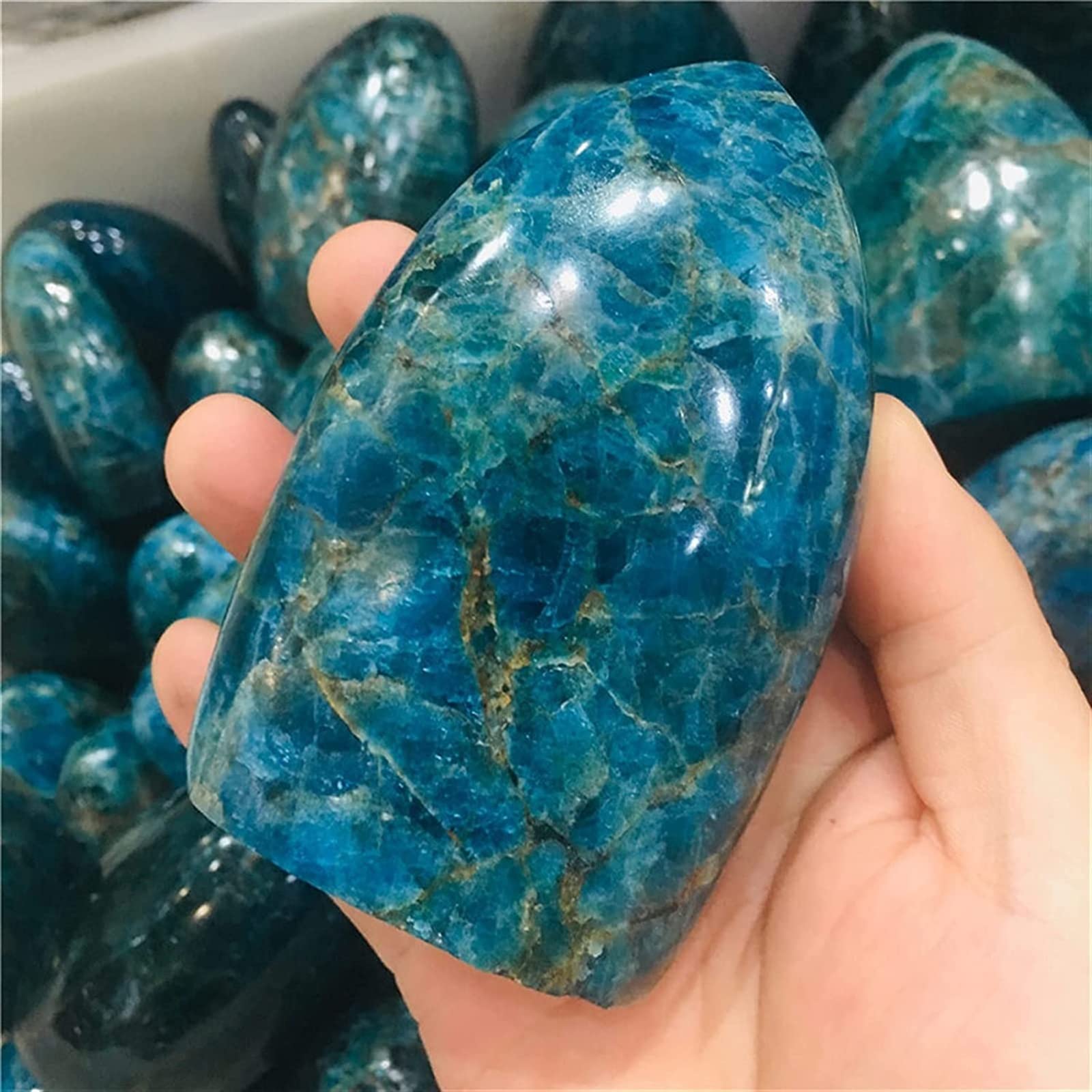 Apatite bleue naturelle cristal de collection et minéraux bruts