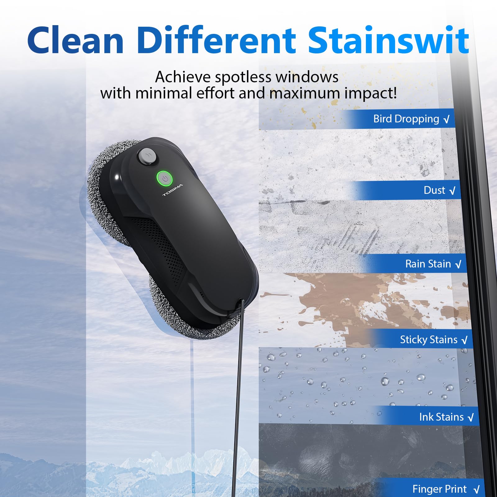 Amazon.com: Tosima W5 Window Cleaning Robot, Dual Direction Auto