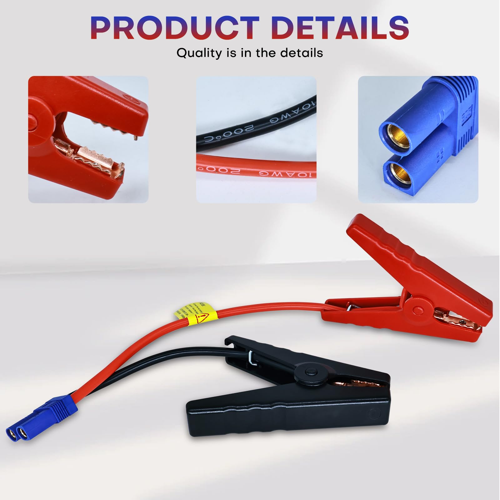 Zaciski rozrusznika Smart Jump, EC5 Heavy Duty Jump Starter Automotive Booster Clamp Cables Wymienne zaciski krokodylkowe