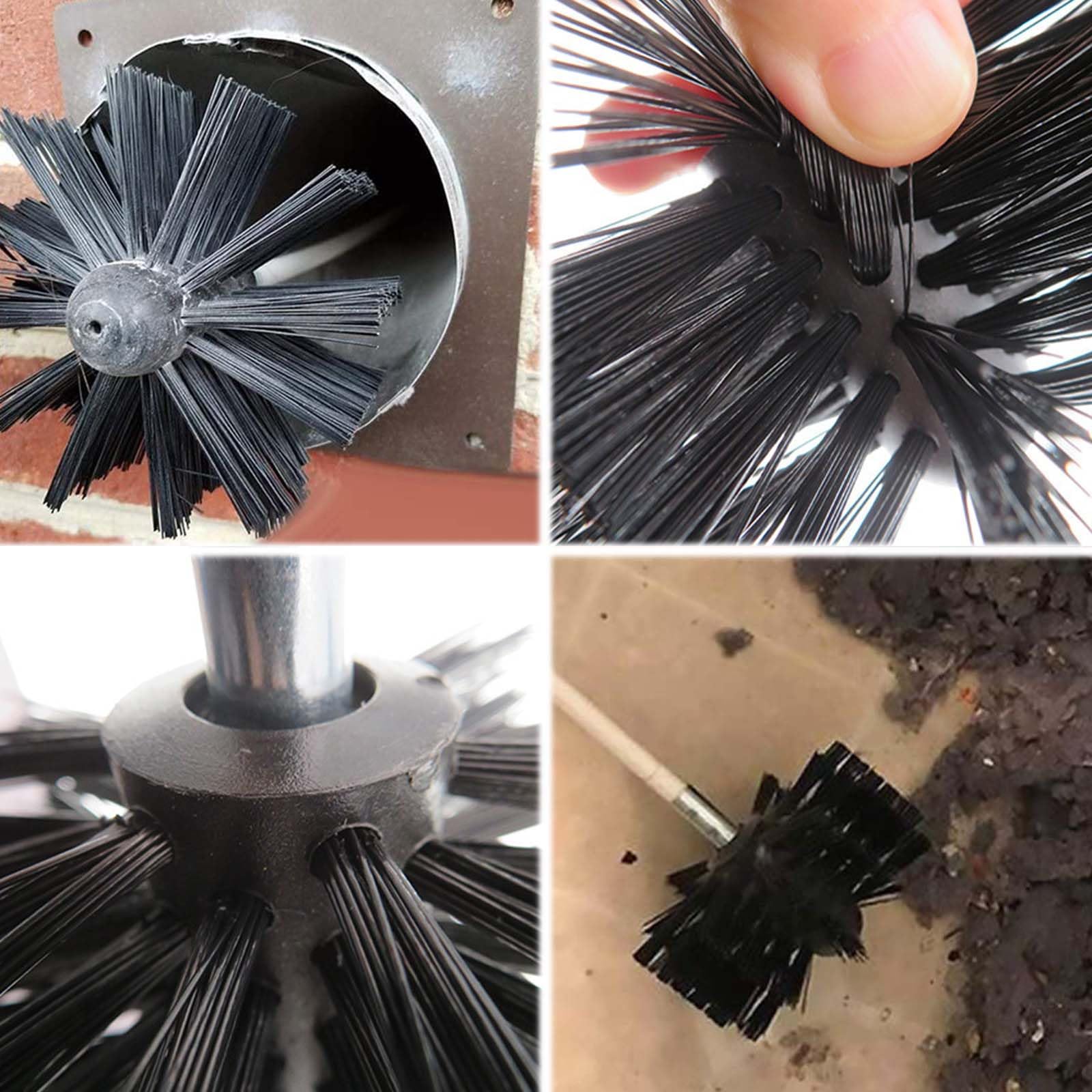 12 Varillas de Cepillo,2 Cabezales de Cepillo y 2 Varillas hexagonales,Cepillos para chimeneas,Cepillo para Limpieza de chimeneas,Limpieza de chimeneas,Adecuado para chimeneas