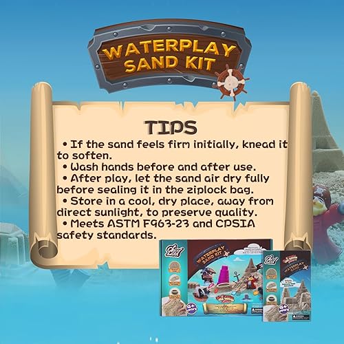Miniatura 6 de Waterplay - Kit de arena sensorial de aventura pirata para jugar en el agua, construir ciudades submarinas, arena de 2.2 libras, accesorios piratas,
