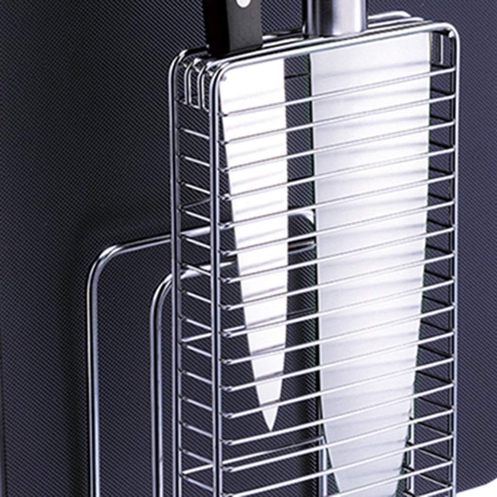 Knife Block Storage Stand Kitchen,Only Selling Cutter Holder,Art Stainless Steel Cutting Board Organizer Silver