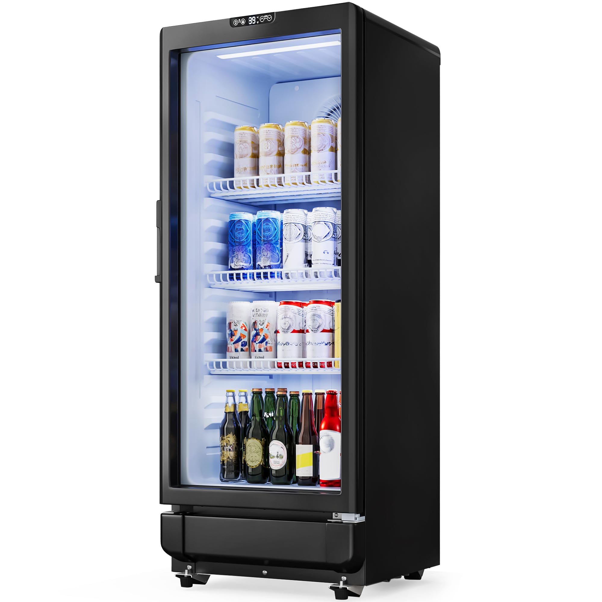 YITAHOME 6 CU.FT. Commercial Beverage Display Refrigerator with Single One Glass Door, Drink Beer Fridge Cooler for Office Garage Bar Gym with Locking, Led & 2 Keys
