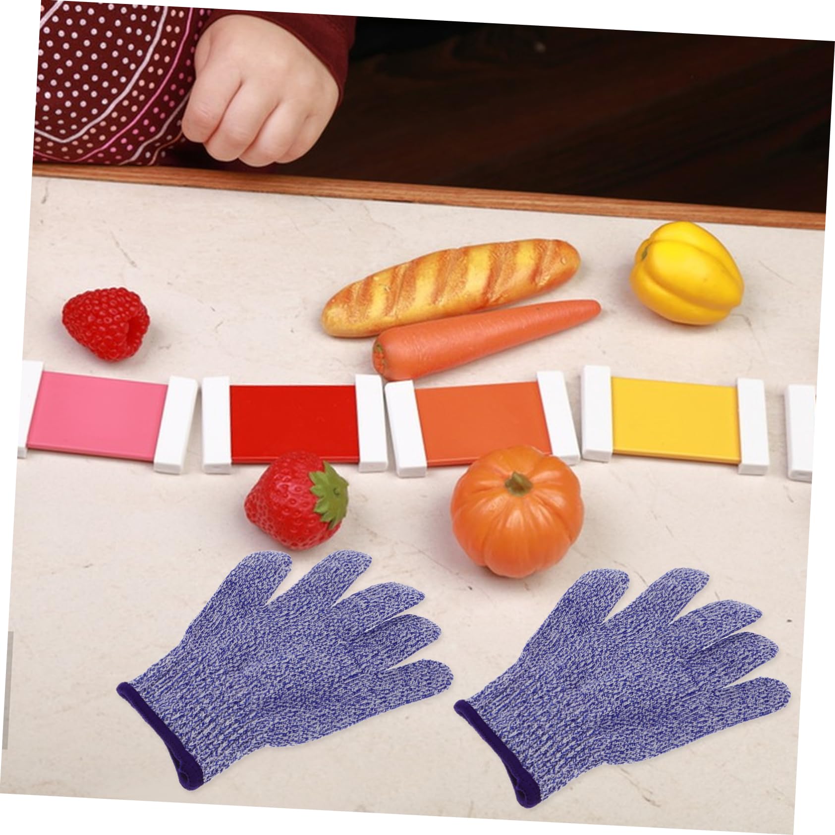 WOONEKY Level 5 Cut-proof Boys and Girls Gloves Breathable Elastic Kitchen Cooking Safety Gloves Anti-cut Protective Set of 1 Pair Xs Size