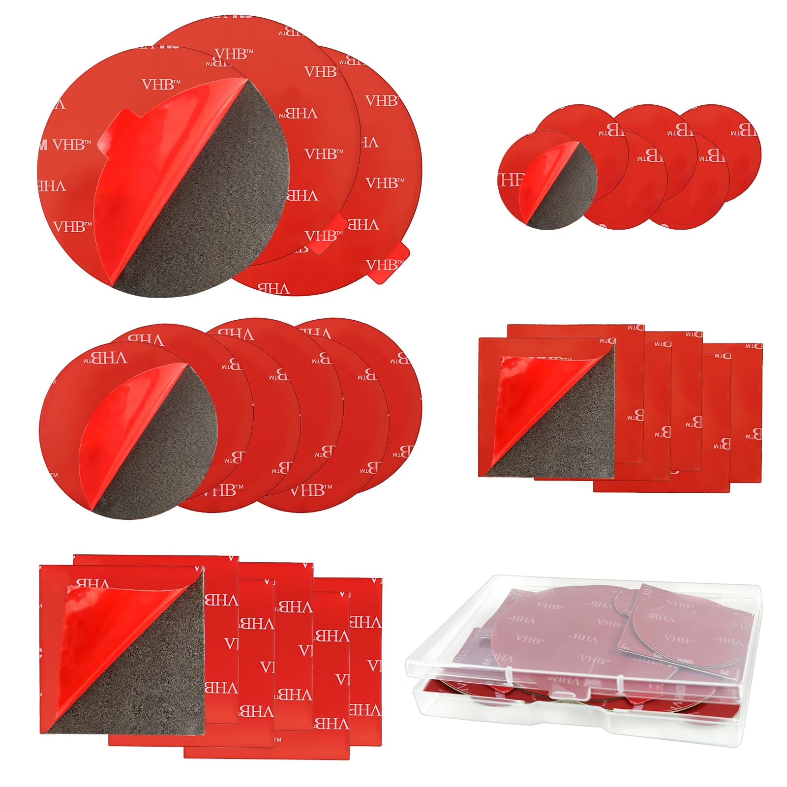 YIMETOP 27 PCS 3M Double Sided Sticky Pads, Water Proof Number Plate Sticky Pads, Double Sided Tape, VHB Dash Cam Sticky Pad, Adhesive Pads for Outdoor Household Mounting