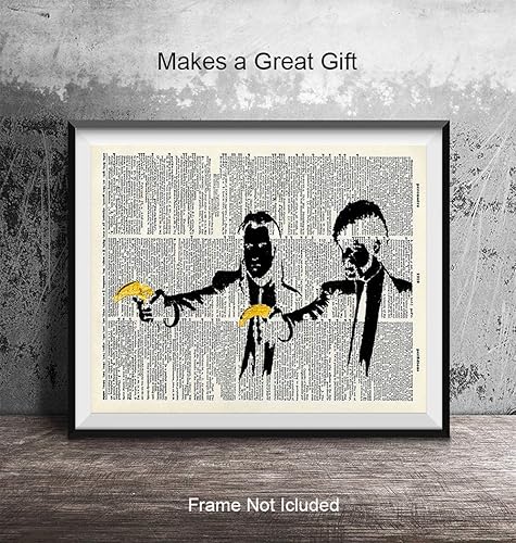 Miniatura 4 de Banksy Graffiti, póster de pulp Fiction Banana Gun  Mural de calle de 8 x 10, arte de diccionario, decoración de pared urbana  Regalo fresco y