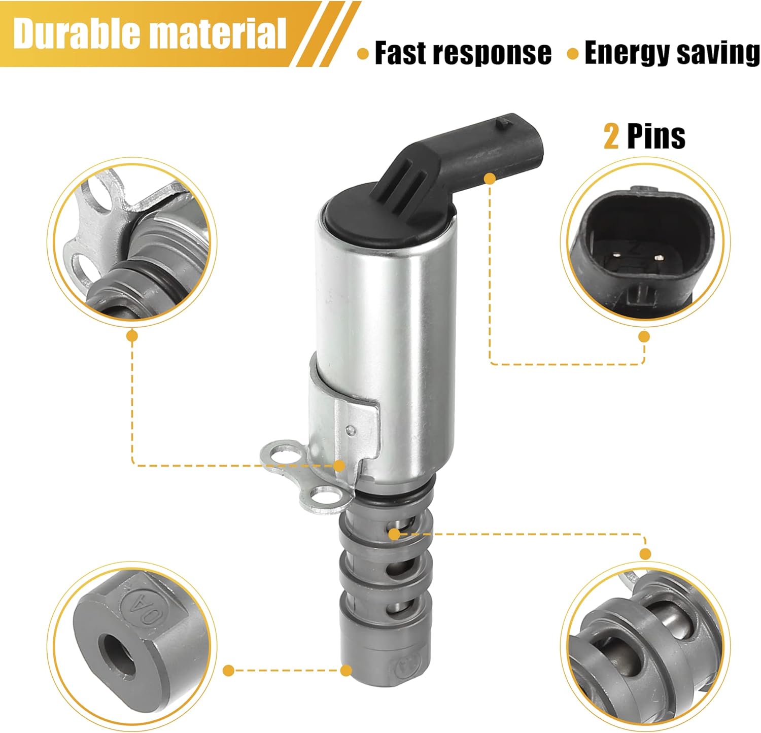X AUTOHAUX 06E109257L Variable Valve Timing Solenoid VVT for Audi A5 Quattro Base 3.2 2008-2010 for Audi A6 Base 3.2 2009-2011