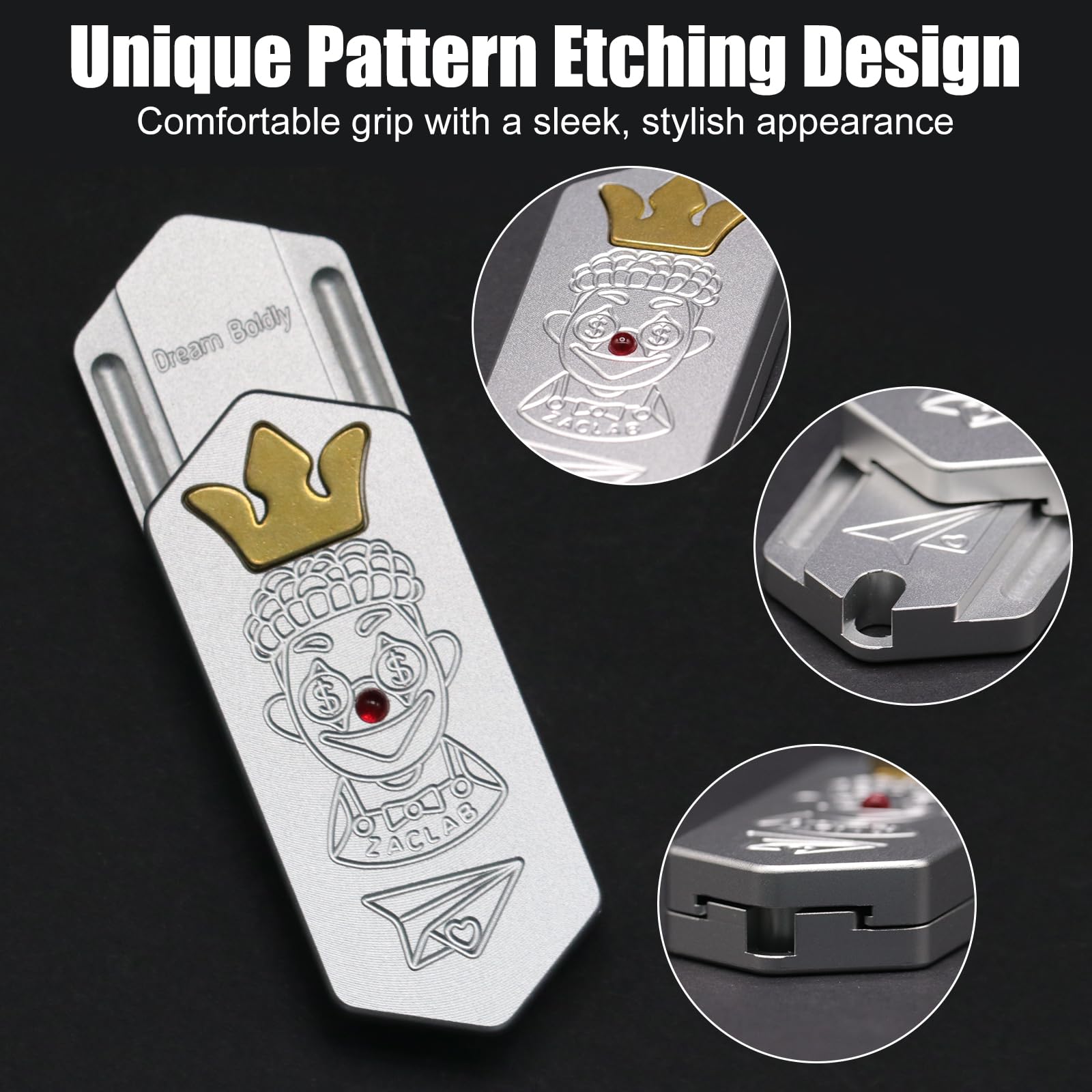 Metal Fidget Push Card,EDC Juguete Antiestrés para Adultos,Columpio Metálico Joker Slider Card Descompresivos, Adecuado para Empleados de Oficina, Reducción del Ansiedad, Regalos para Hombres
