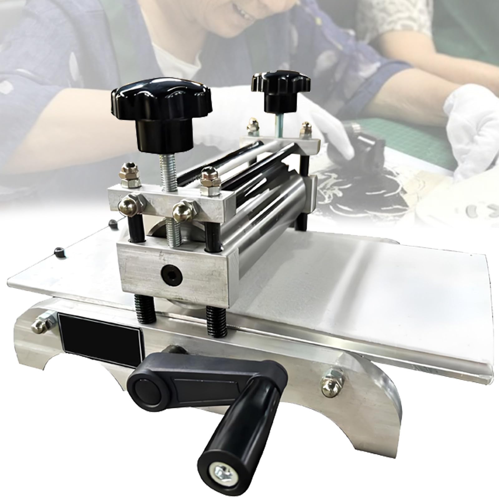 Prensa de grabado con rodillo de losa de mesa para alivio de placa de cobre, obras de arte prensadas para producción de madera, máquina de frotar manual