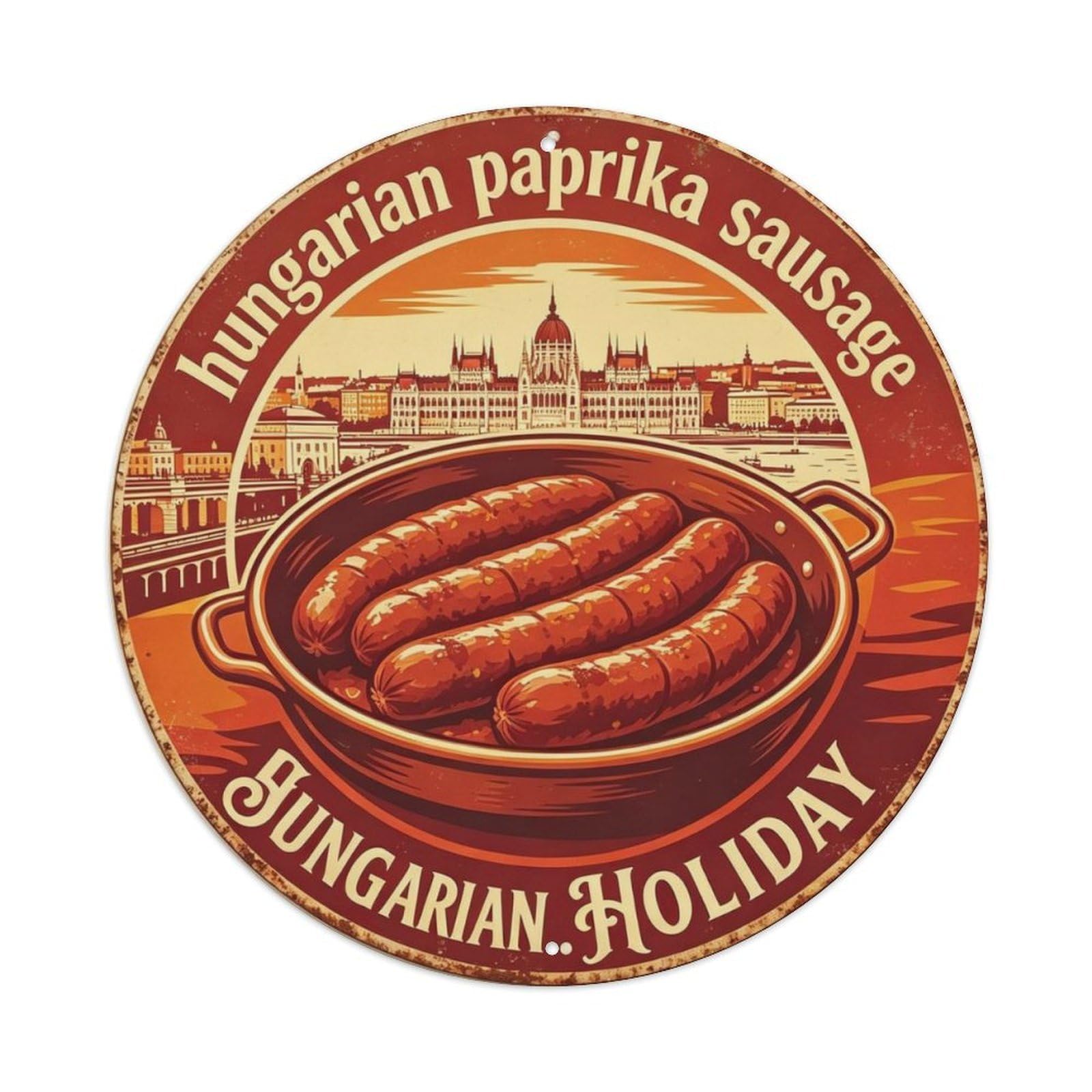 Hungarian Paprika Sausage Metal Tin Sign Plaque