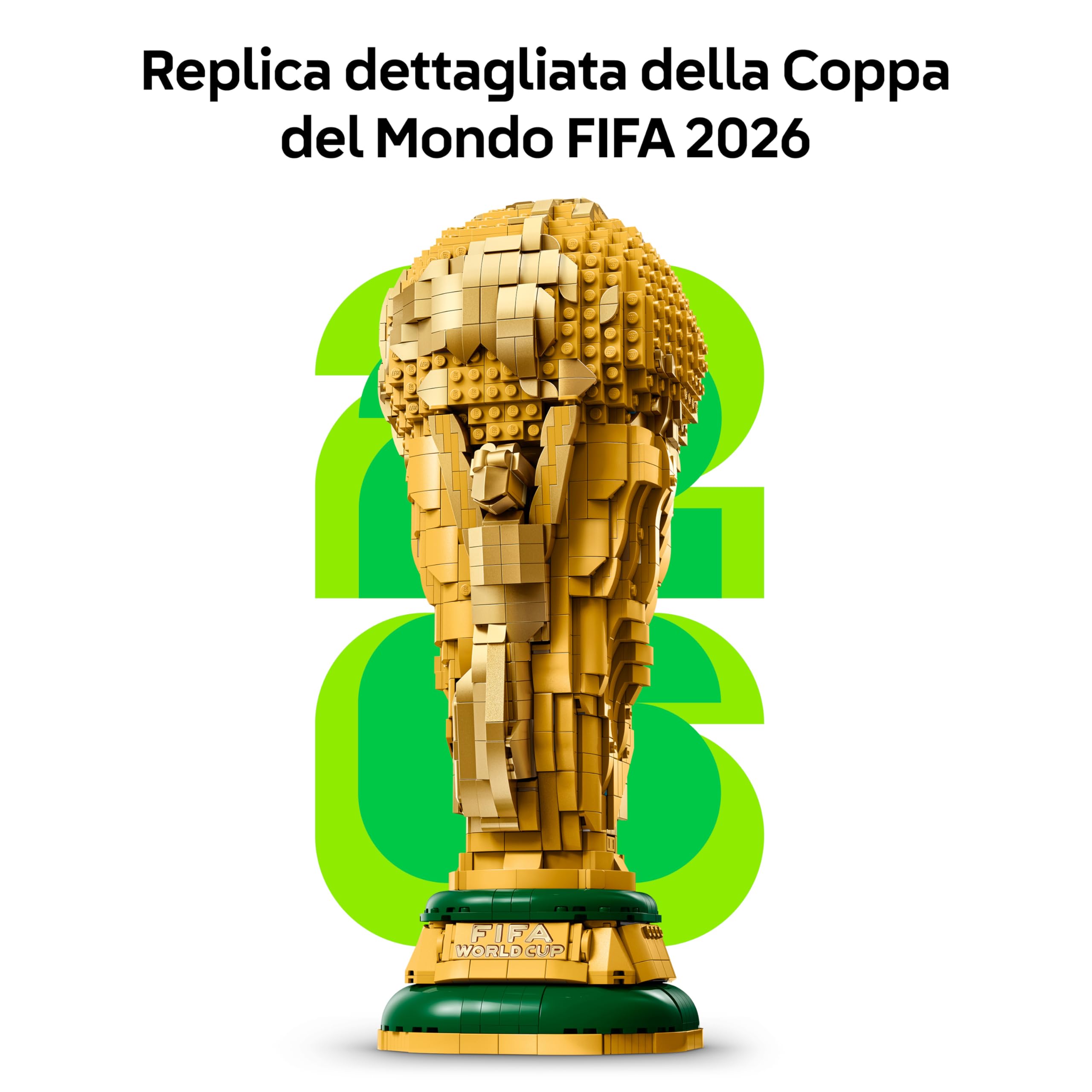LEGO Editions Trofeo Ufficiale della Coppa del Mondo FIFA 43020 Kit di Modellismo Fai da Te 3D con Minifigure da Collezione