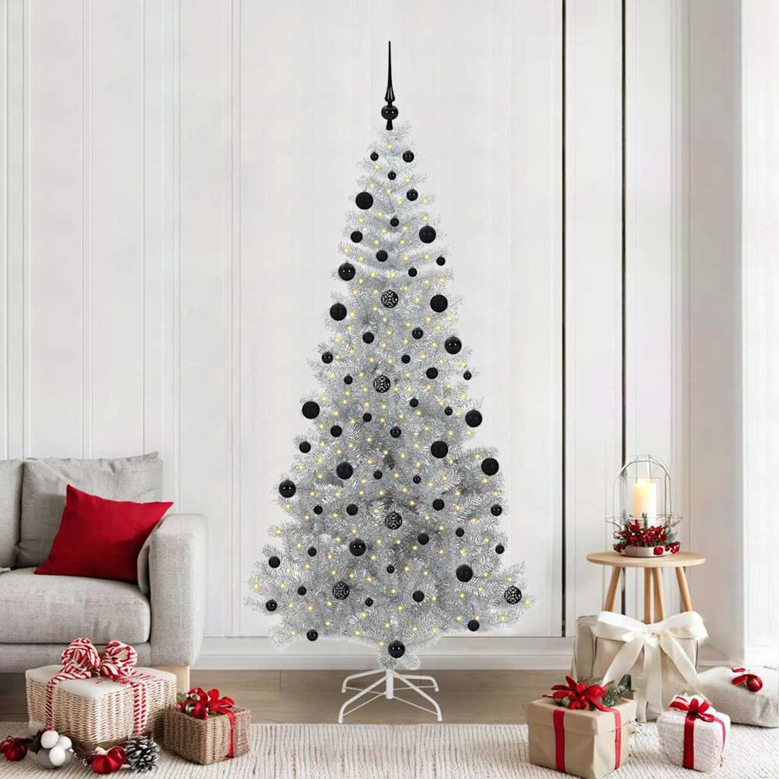 Gecheer Albero di Natale LED 210 cm, Illuminazione Calda, Decorazioni Natalizie, Strisce LED Flessibili, Arredo Festivo, Ideale per Interni ed Esterni