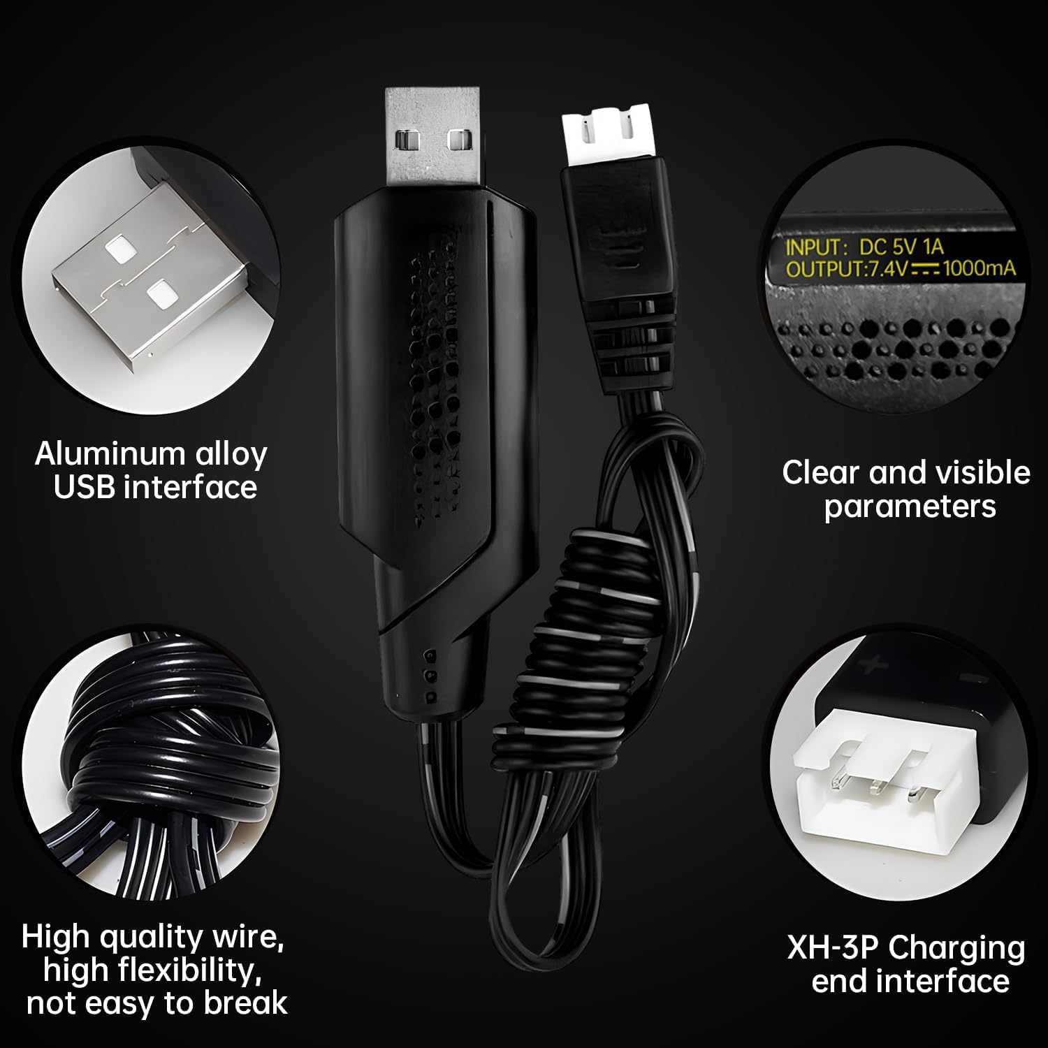 AMZZN Cargador de Batería Lipo de 7.4V 2000mAh 15C 2S con Enchufe T y Cargador USB para WLtoys 12423 MJX 14301 14303 14302 H16PL HP162S HM124 Coches AMZZN Cargador de Batería Lipo de 7.4V 2000mAh 15C 2S con Enchufe T y Cargador USB para WLtoys 12423 MJX 14301 14303 14302 H16PL HP162S HM124 Coches