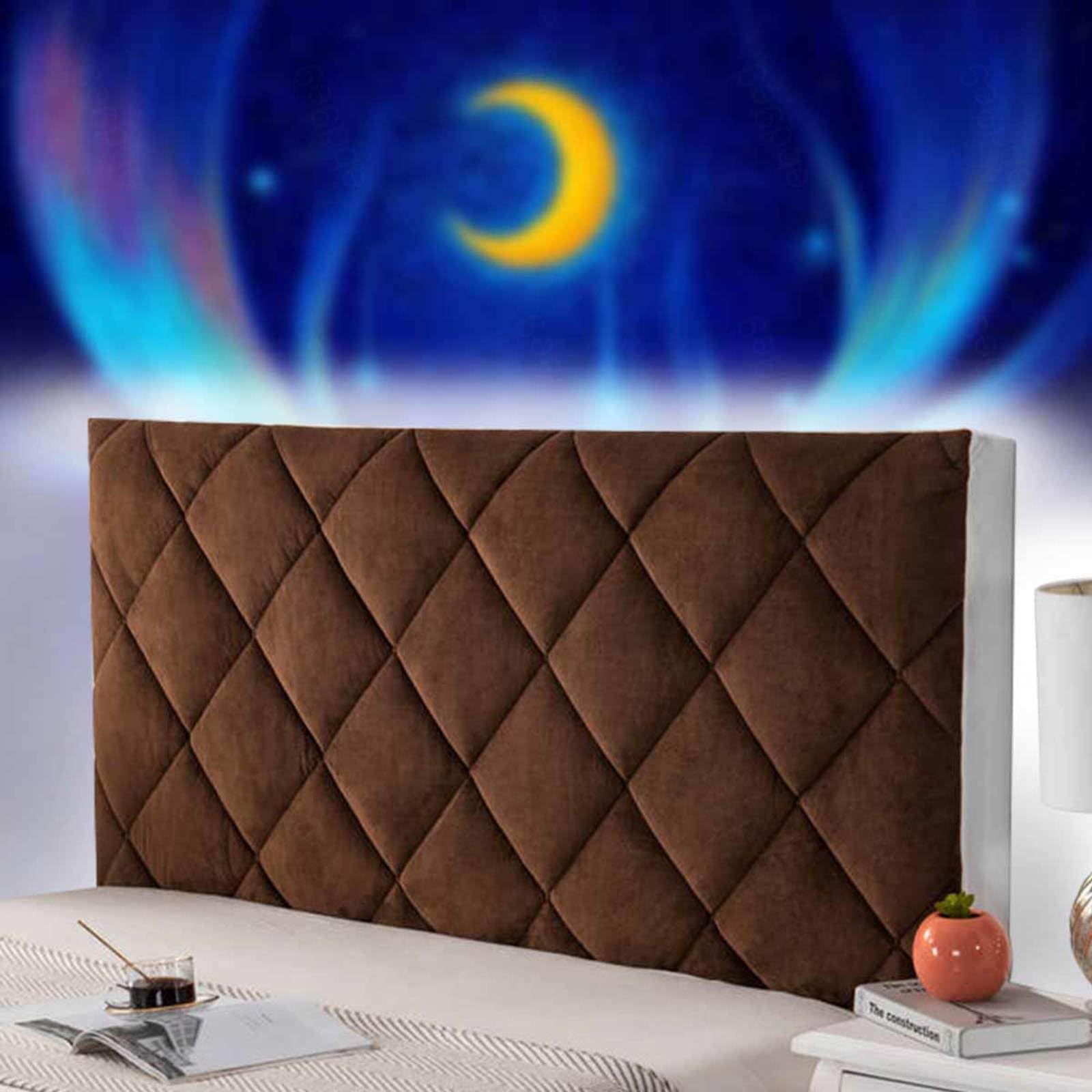 Copritestata Imbottita per Letto Singolo Copri/Copertura Testiera del Letto 2 Metri Copritestiera Letto Matrimoniale Copertura Fodera Fodera in Tessuto, Protettiva, Imbottito,marrone-150cm
