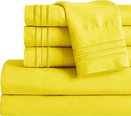 Mocassi Juego de sábanas tamaño matrimonial, sábanas y fundas de almohada de lujo para hotel de 1800 Premier, sábanas ultrasuaves, transpirables y