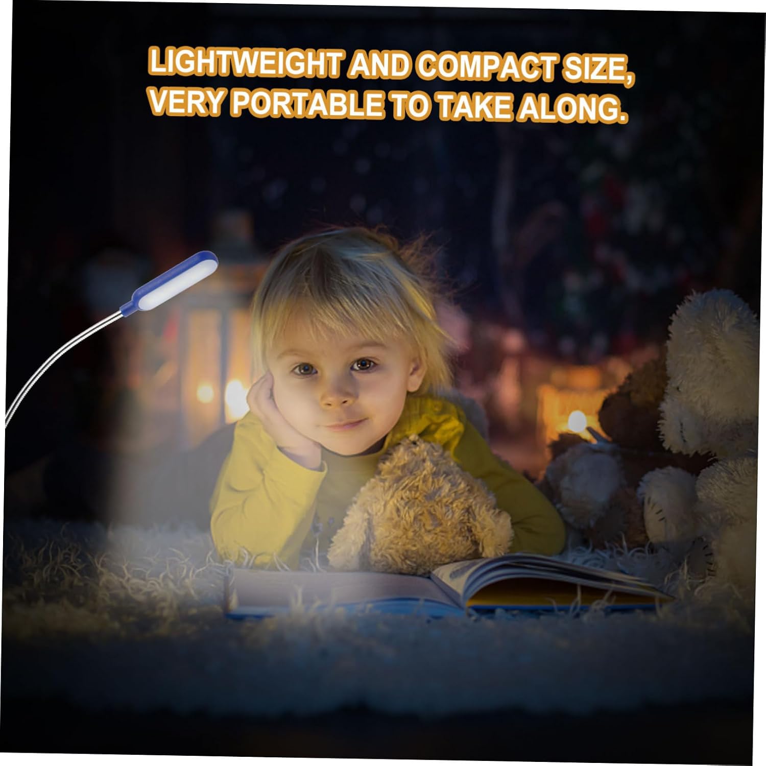 KOMBIUDA 2Pcs Portable USB Reading Lamp Durable Light for Use Flexible Positioning for Home Office and Travel for Night Reading and Keyboard Illumination