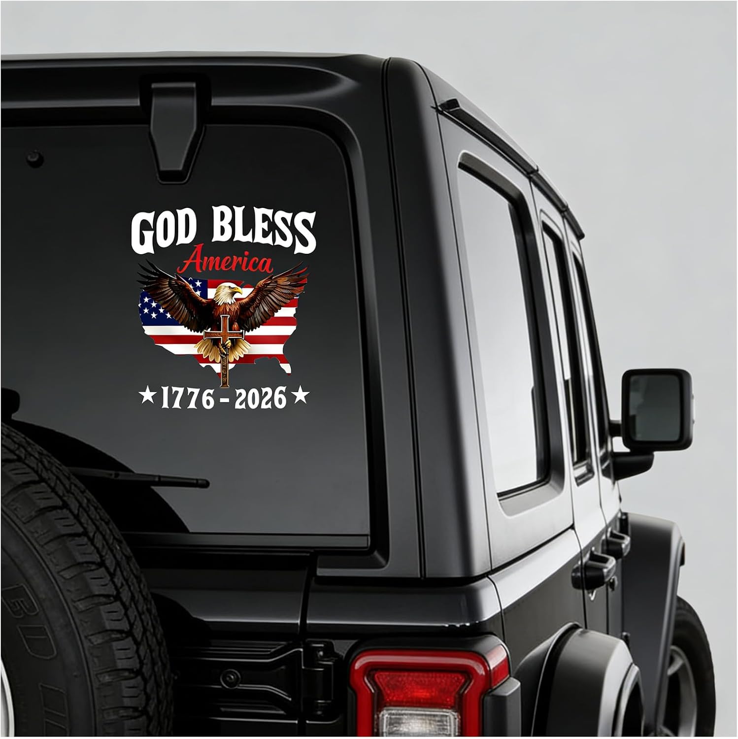 250th Anniversary Eagle Stickers | God Bless America Vinyl Sticker Pack | 4PCS American Flag Eagle Decal for Car, Truck, Window (4pc*8in)