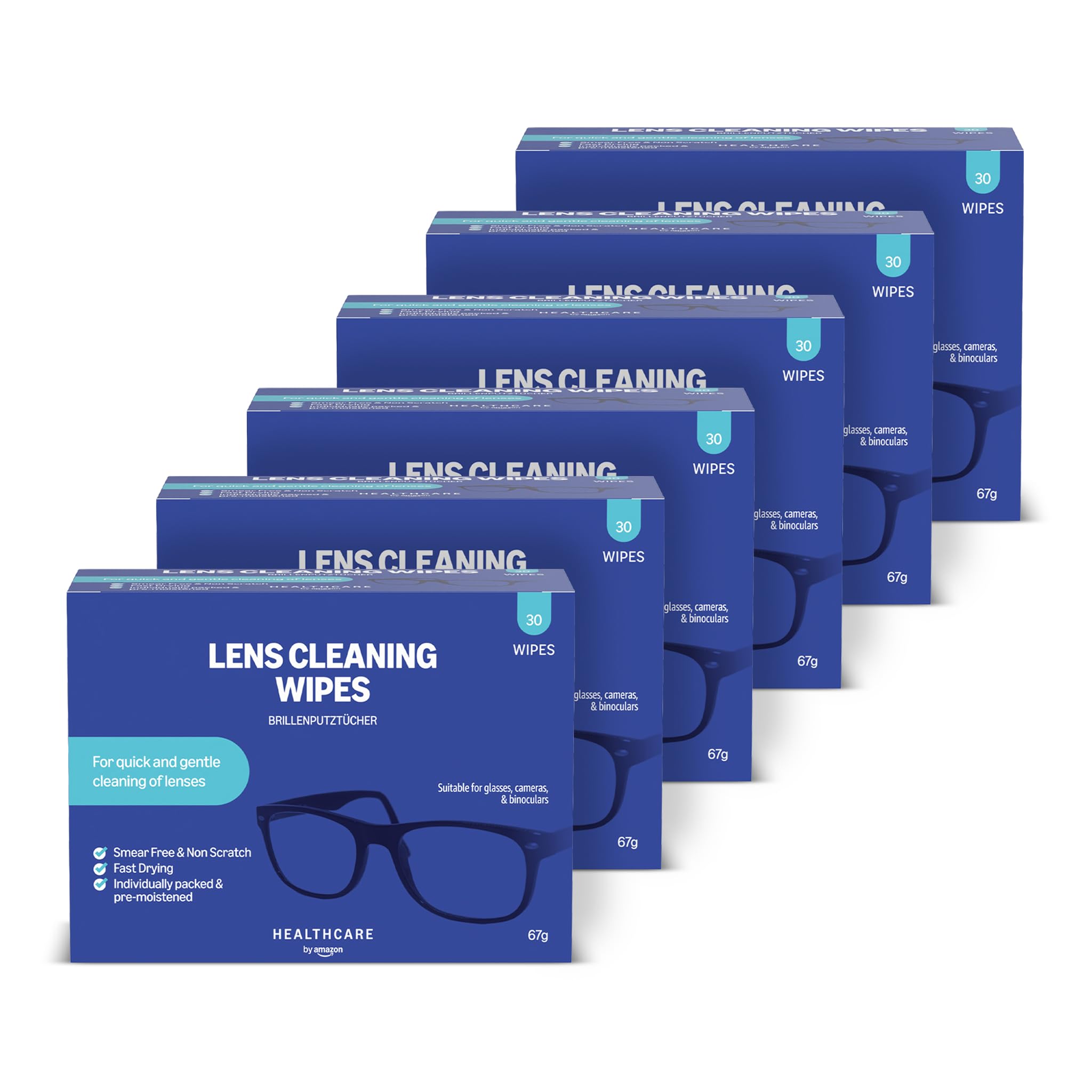 Healthcare by Amazon Lens Cleaning Wipes 180 Wipes (Previously Amazon Basic Care) – Packaging May Vary