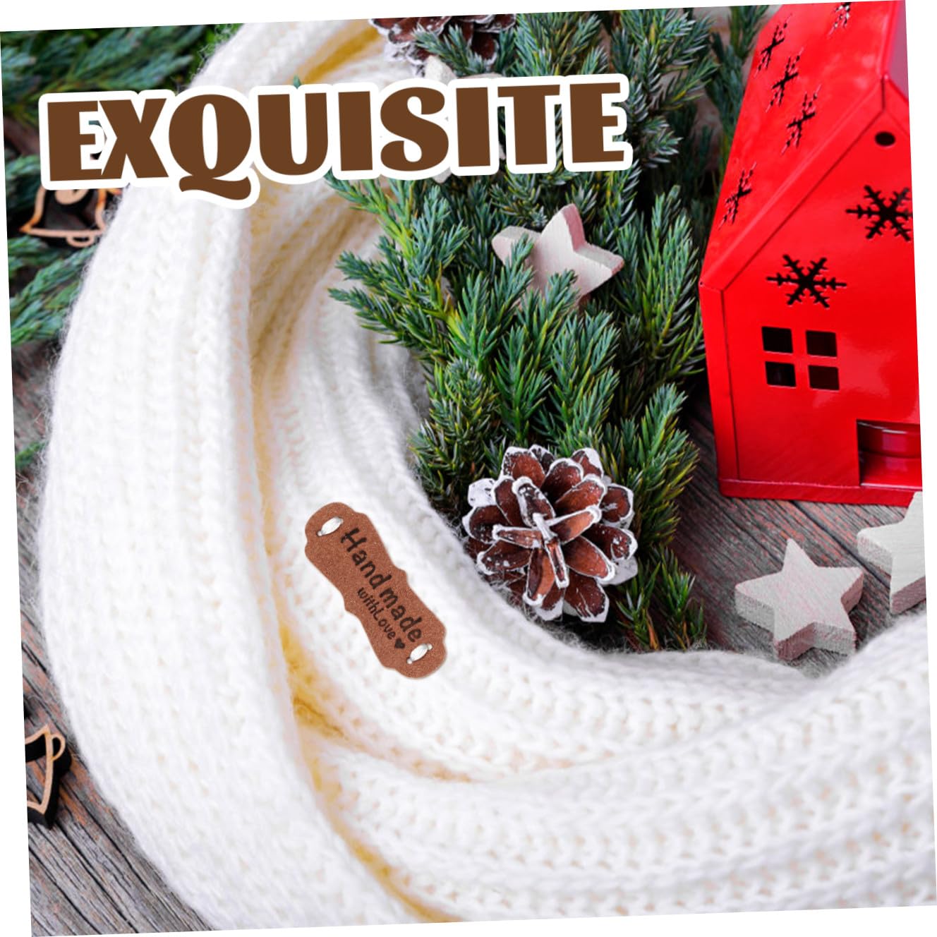 Ciieeo 300pièces Étiquettes Cuir Fait Main Diy Pour Vêtements Chapeaux Et Accessoires Étiquettes Artisanales Durables Avec Deux Jaune Chocolat Gris Peau