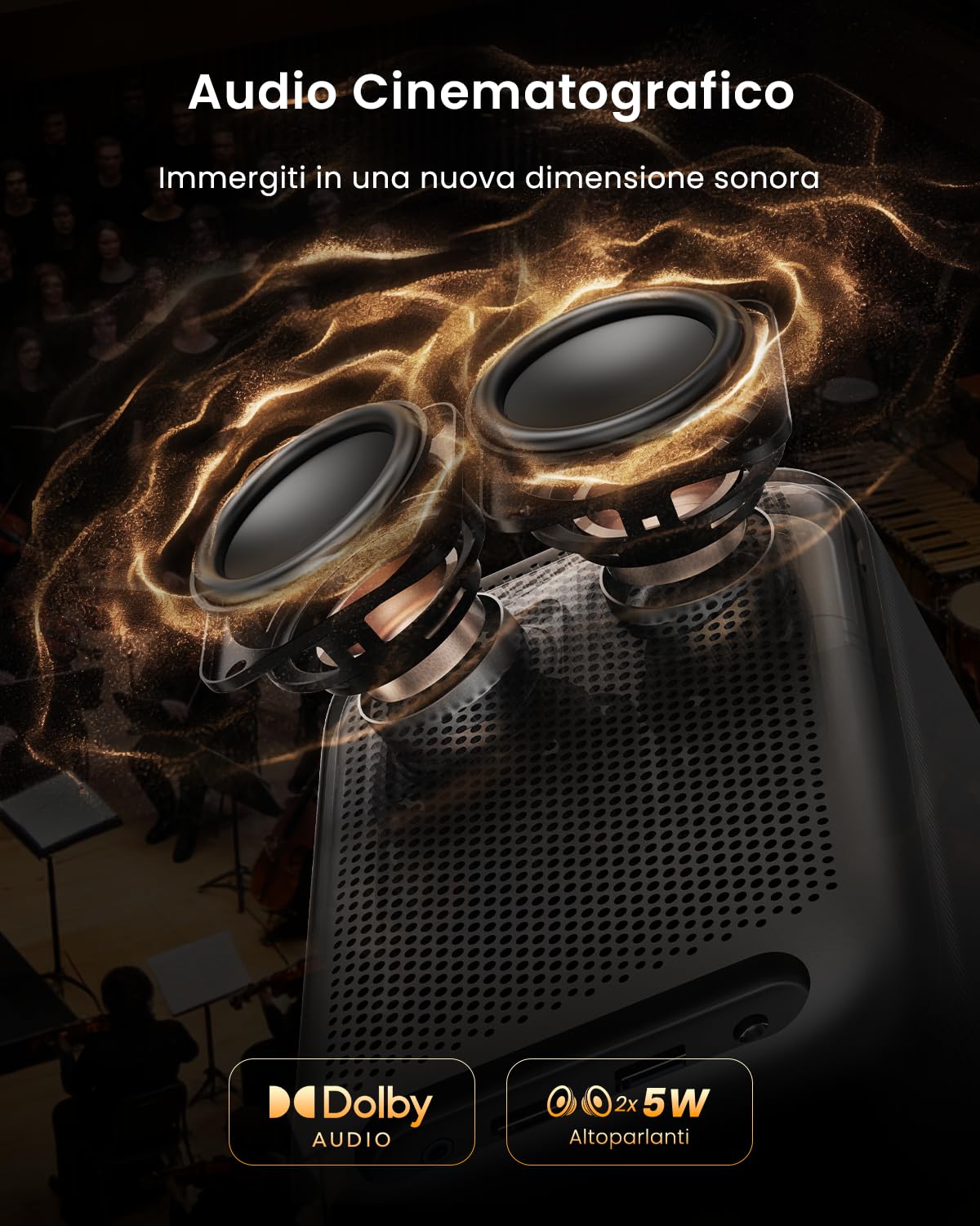 WEMAX Videoproiettore Smart Google TV & Netflix Ufficiale, 500 ISO Lumen, 1080P (4K), Autofocus & Correzione AI, Ottica Sigillata Anti-Polvere, Dolby Audio. Ideale per Cinema in Casa & Sport