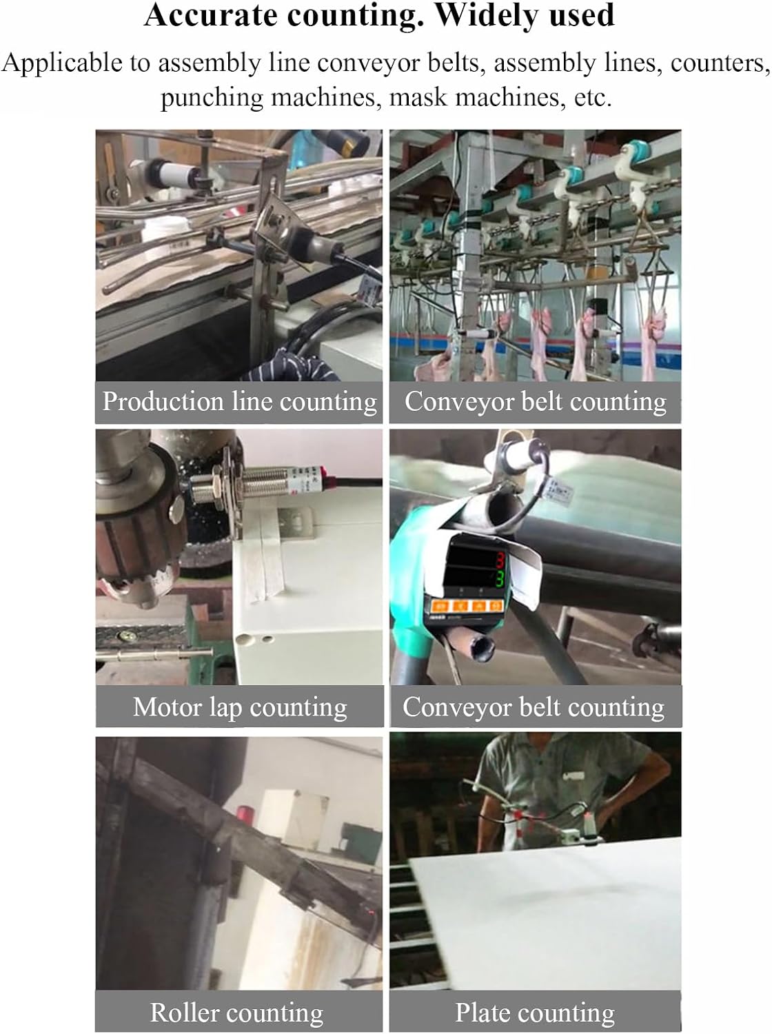 Metallic Sensing Measurement Distance Within 8mm Electronic Counting Alarm, Conveyor Belt Counting Machine, Audible and Visual Alarm, Multiple Working Modes