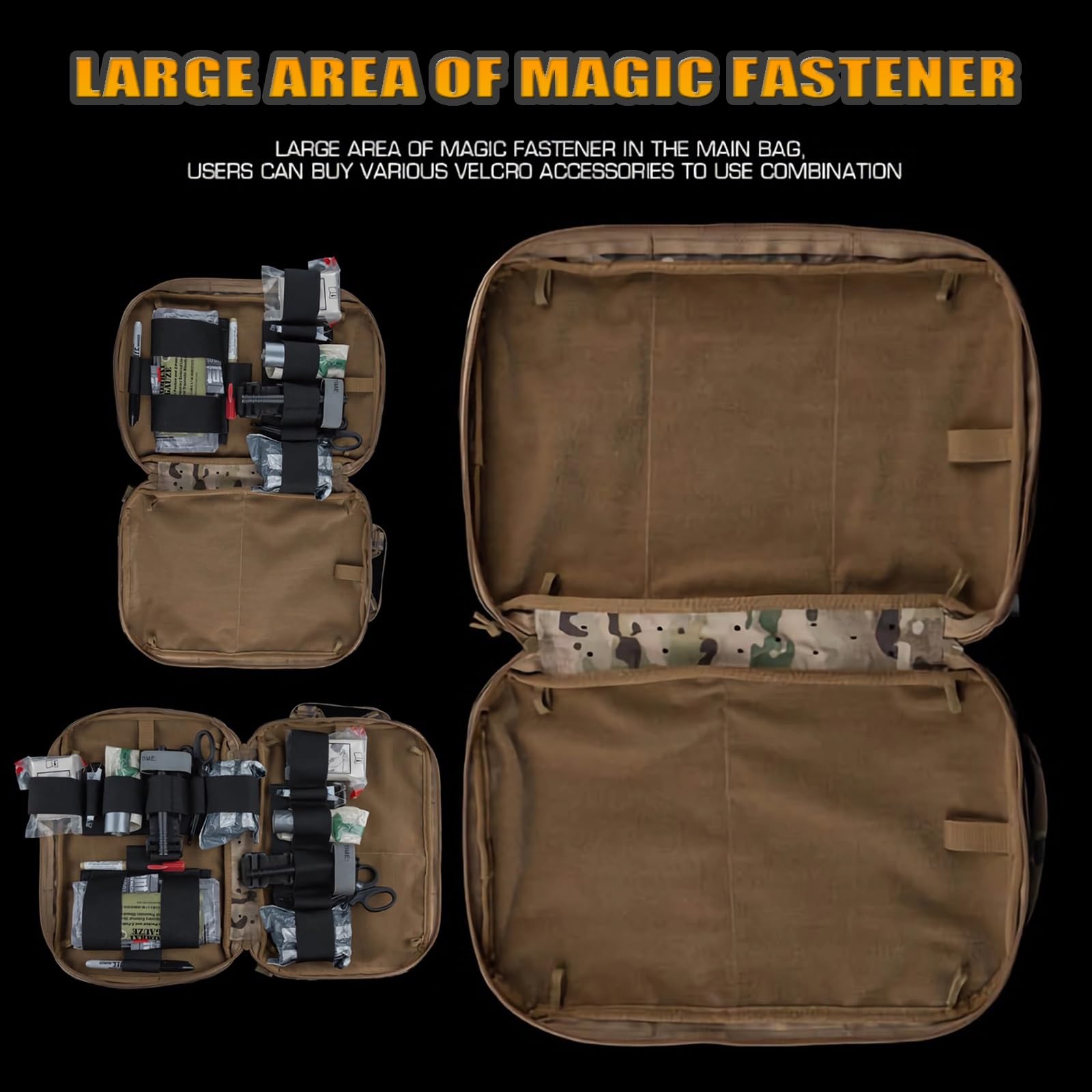 Zaino Medico Tattico Modulare da 11 Litri, Zaino da Combattimento per Softair, Zaino di Emergenza per Viaggi, Escursioni e Caccia(Gray)
