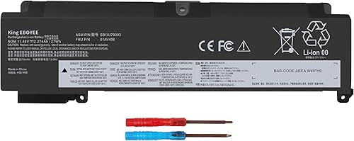 Miniatura 8 de King EBOYEE 01AV423 01AV490 - Batería de repuesto para laptop Lenovo ThinkPad T470 T570 T480 T580 A485 A475 P51S P52S TP25 Series SB10K97580 01AV452