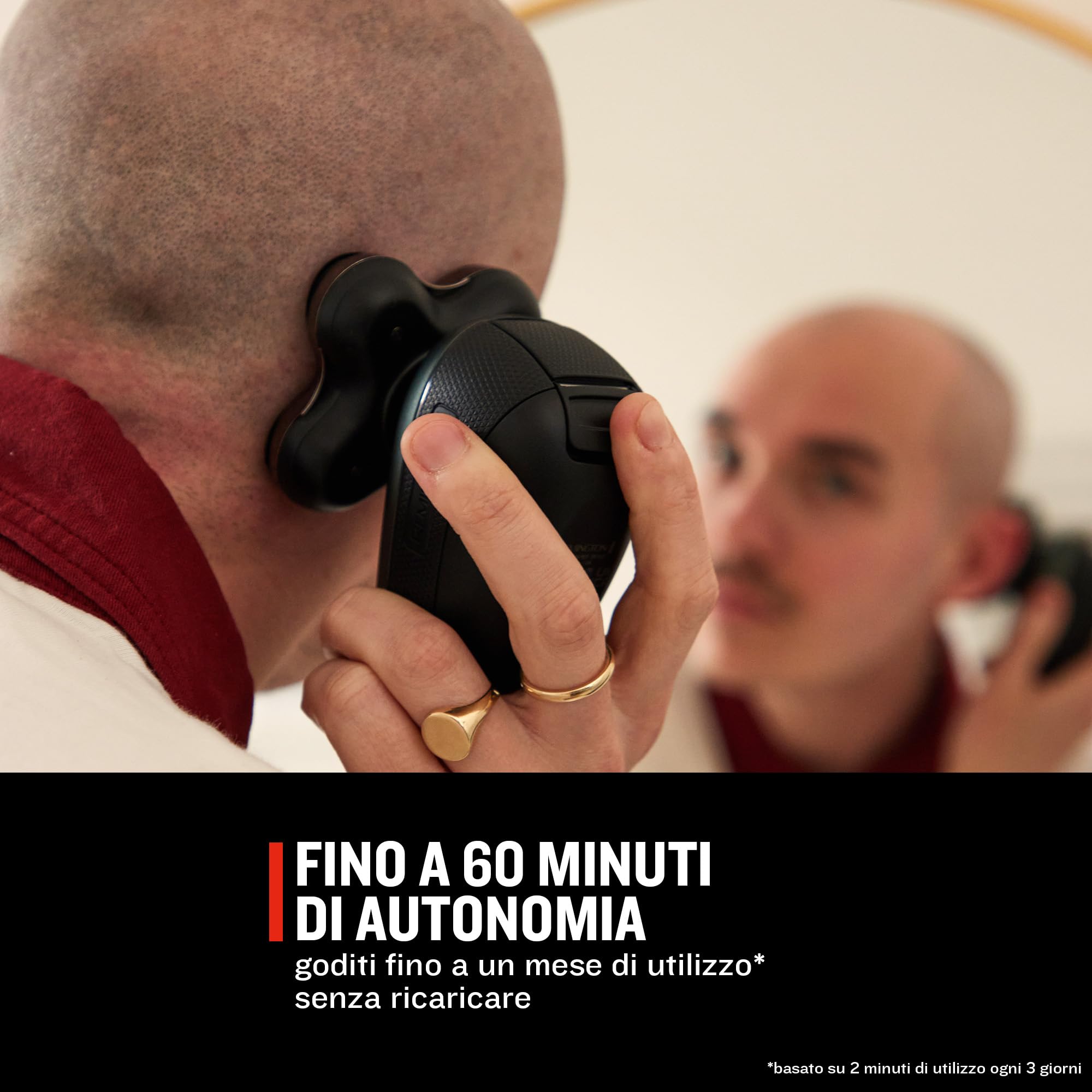 Remington Rasoio Testa Calva Uomo - Funzione Turbo Boost, Ottima velocità e Precisione - Rasoio a Testine Rotanti al litio, 5 testine di rasatura, Raccolta peli, Rifinitore, impermeabile, XR1600