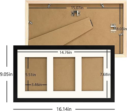 Miniatura 10 de Marco de fotos de 8 x 10 pulgadas marco de fotos doble de 4 x 6 pulgadas marco de fotos de madera natural formatos horizontales y verticales para