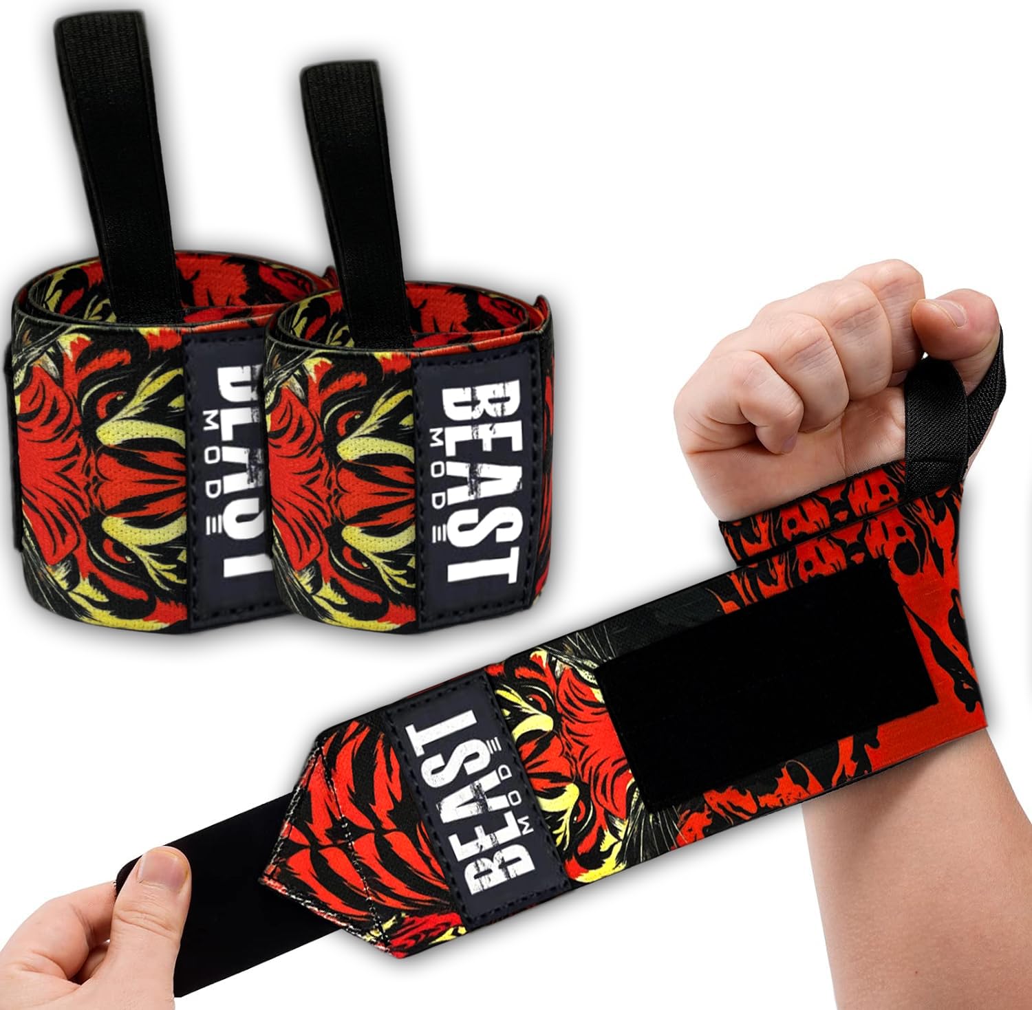 STEIGEN FITNESS Ultimate Printed Wrist Support Wraps (Multicolor)