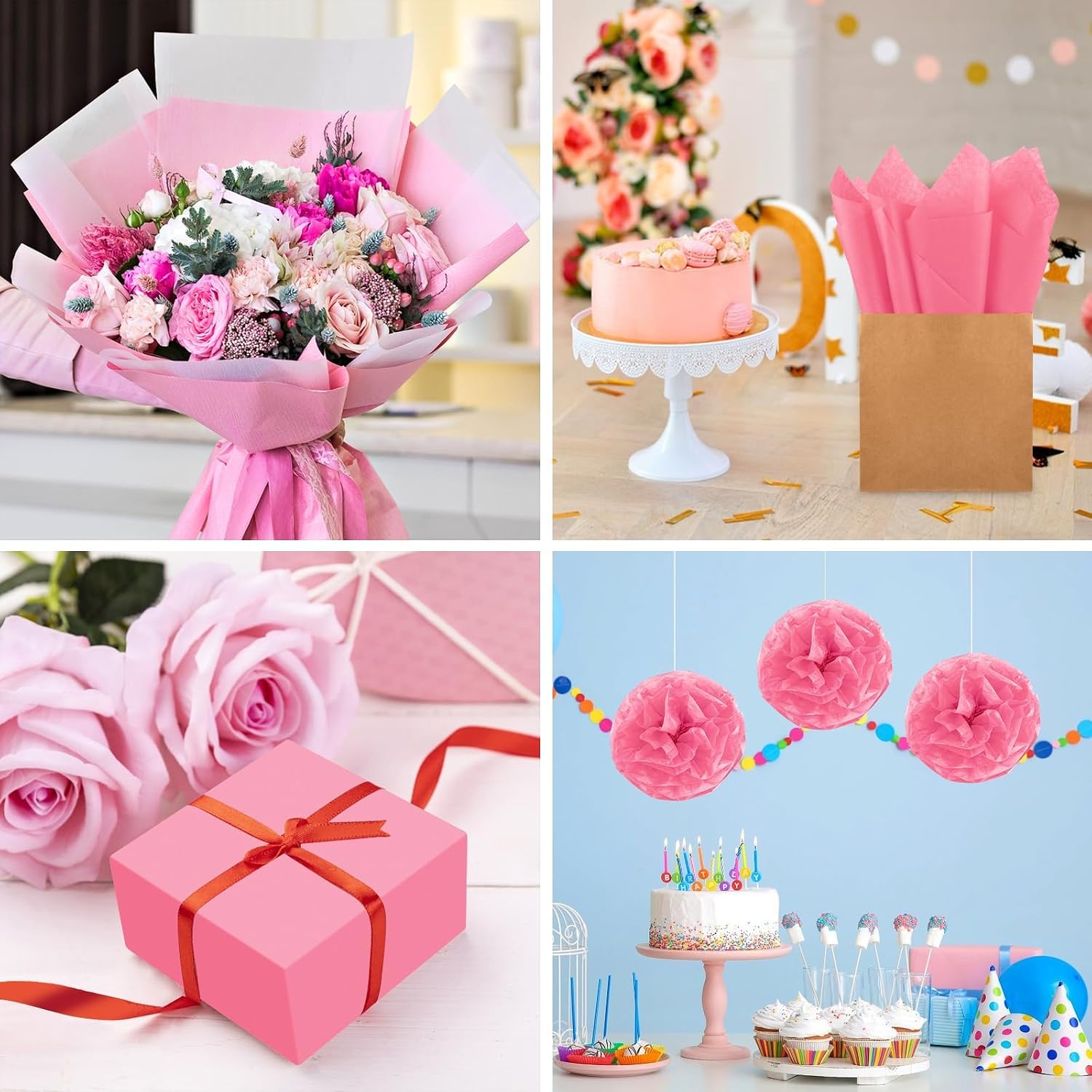 Morcheiong 60 Sheets Tissue Paper in 30 Colors Rainbow Tissue Paper Bulk Gift Wrapping for DIY Art Craft Floral Birthday Party Festival(20 x 14.5 inches /50 x 37cm)