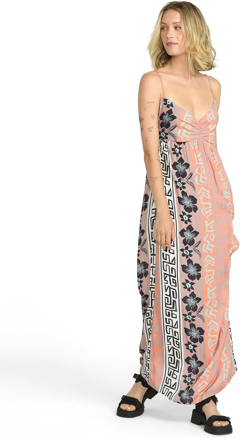 Volcom Women's Funtastical Viscose Gauze Maxi Dress – Strappy Back Design, Printed Pattern for Effortless Summer Style - Image 4